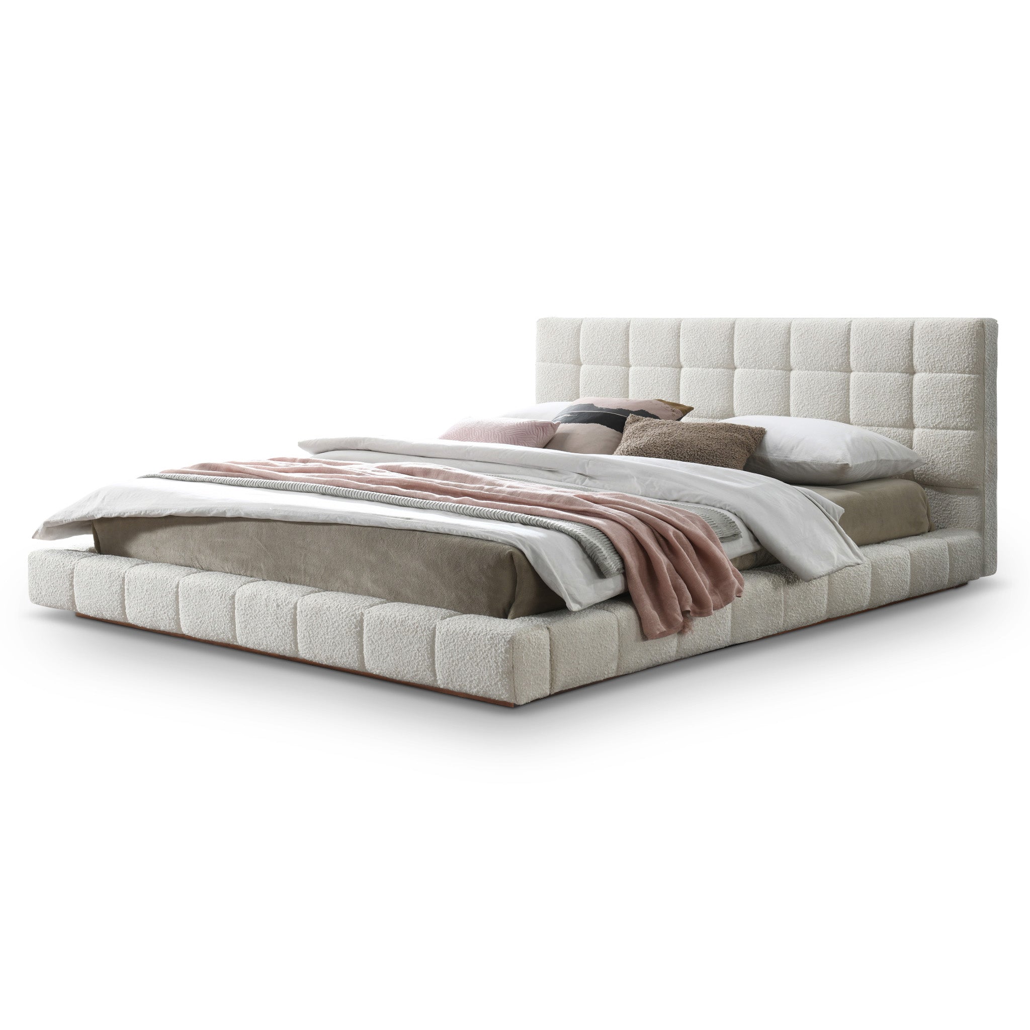 Hudson Ivory Boucle King Bed