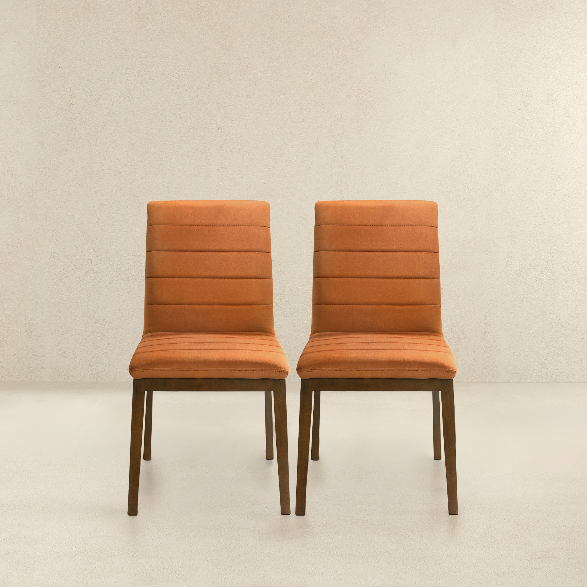 Ines Burnt Orange Velvet Dining Chair (Set Of 2)