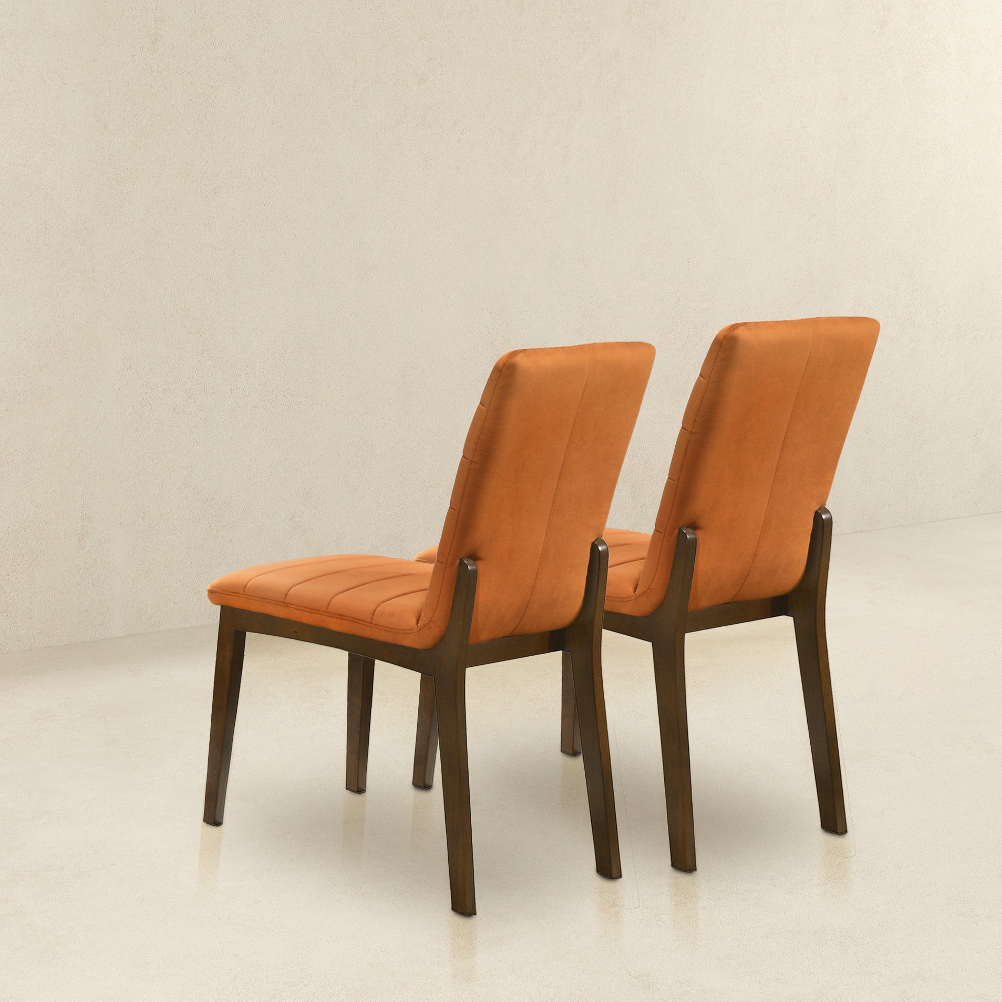 Ines Burnt Orange Velvet Dining Chair (Set Of 2)