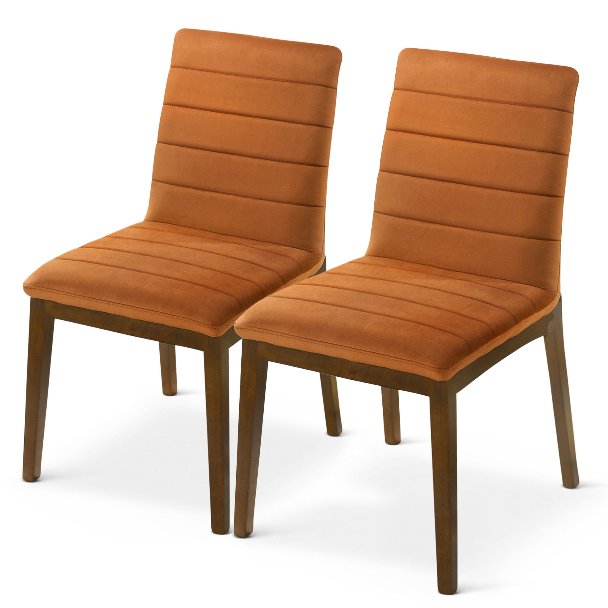 Ines Burnt Orange Velvet Dining Chair (Set Of 2)