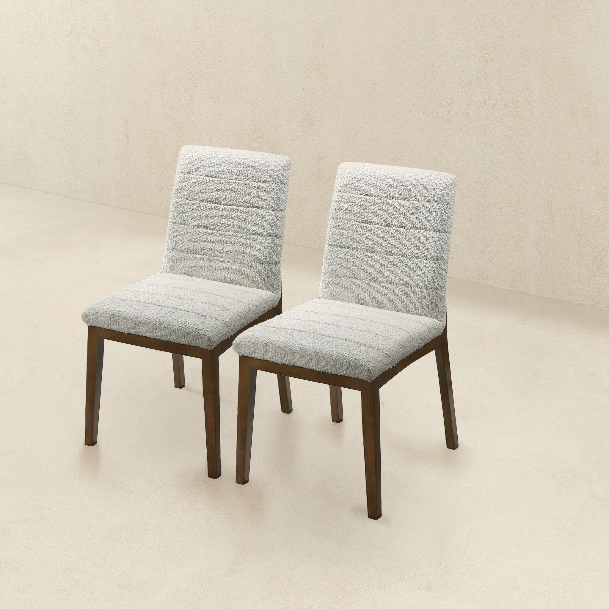 Ines White Boucle Dining Chair (Set Of 2)