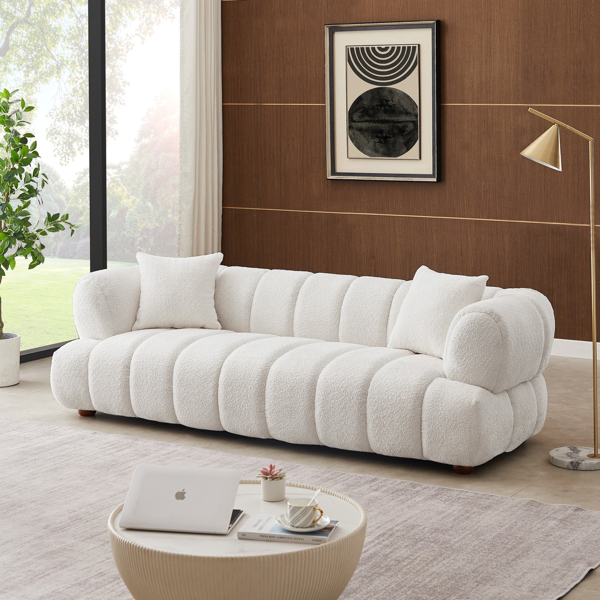 Jasmin 89.7'' Cream Boucle Sofa