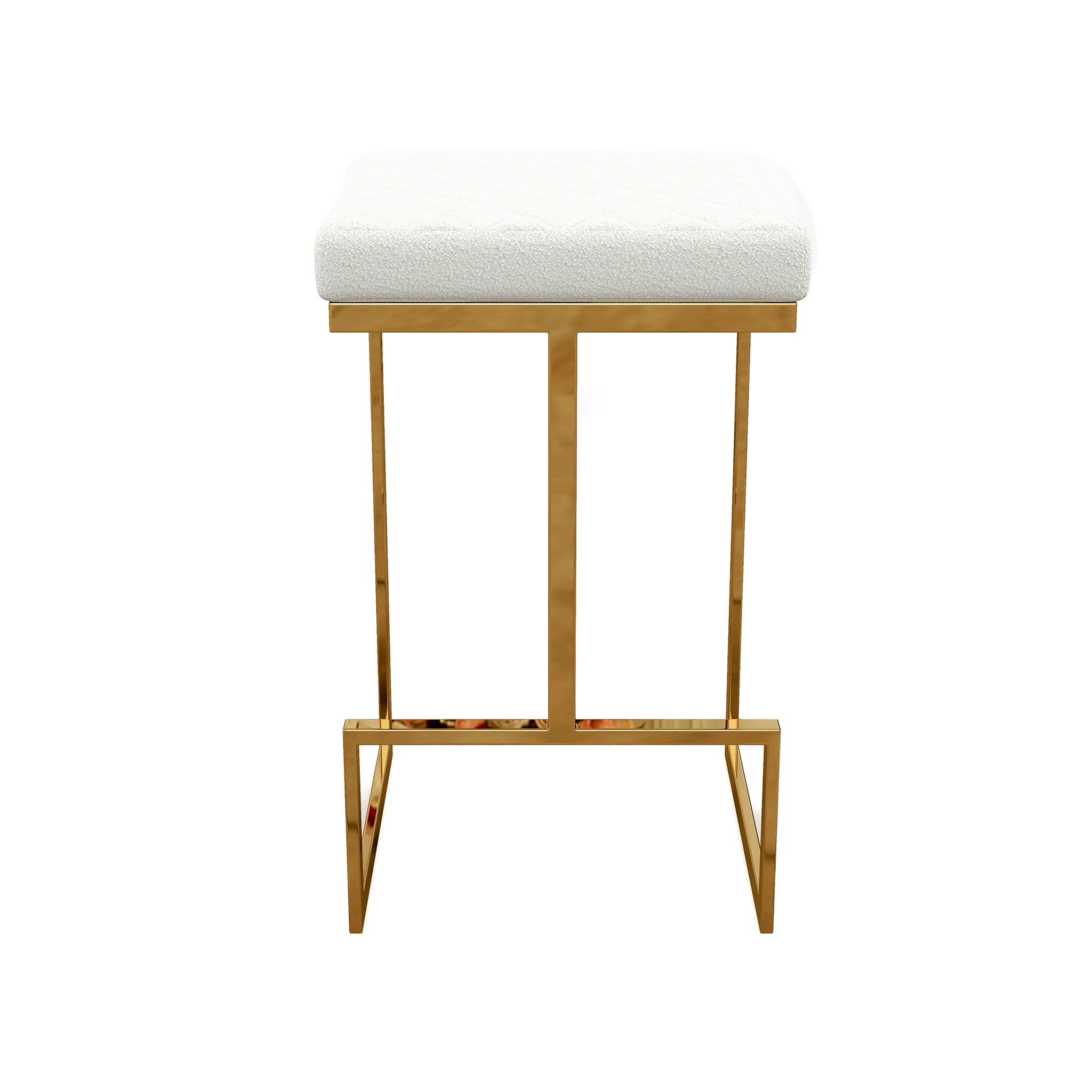 Joel Mid Century Modern Luxury Upholstered Stool