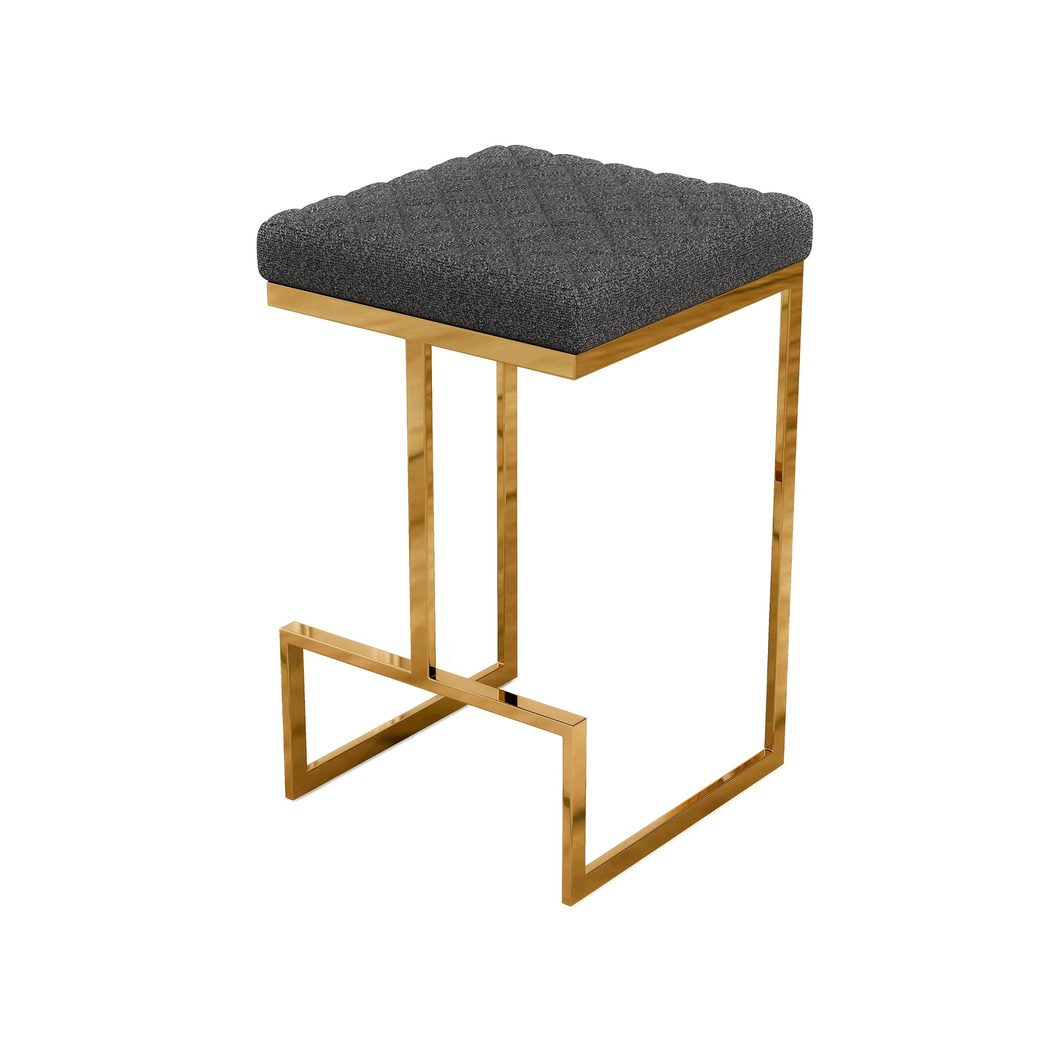 Joel Mid Century Modern Luxury Upholstered Stool