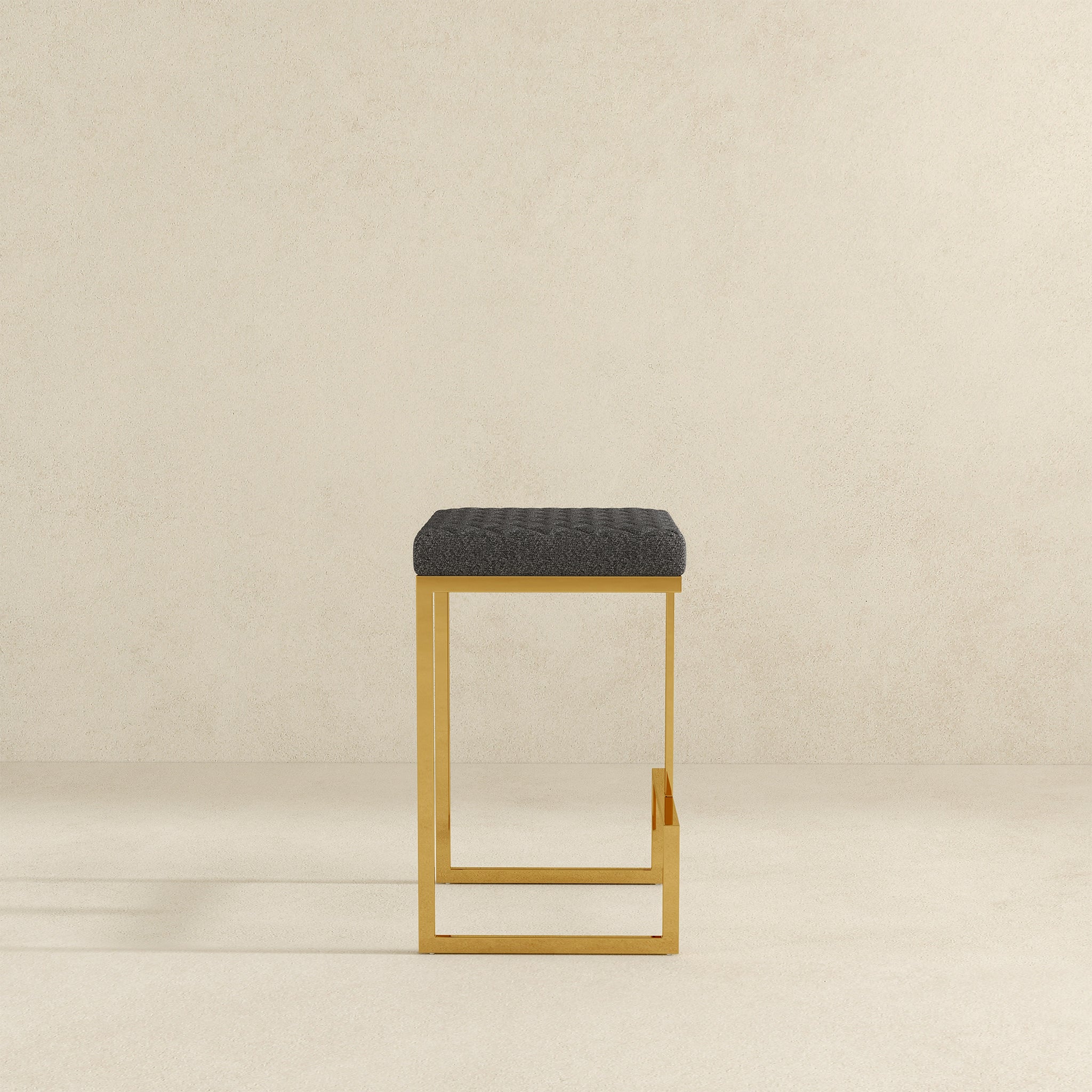 Joel Mid Century Modern Luxury Upholstered Stool