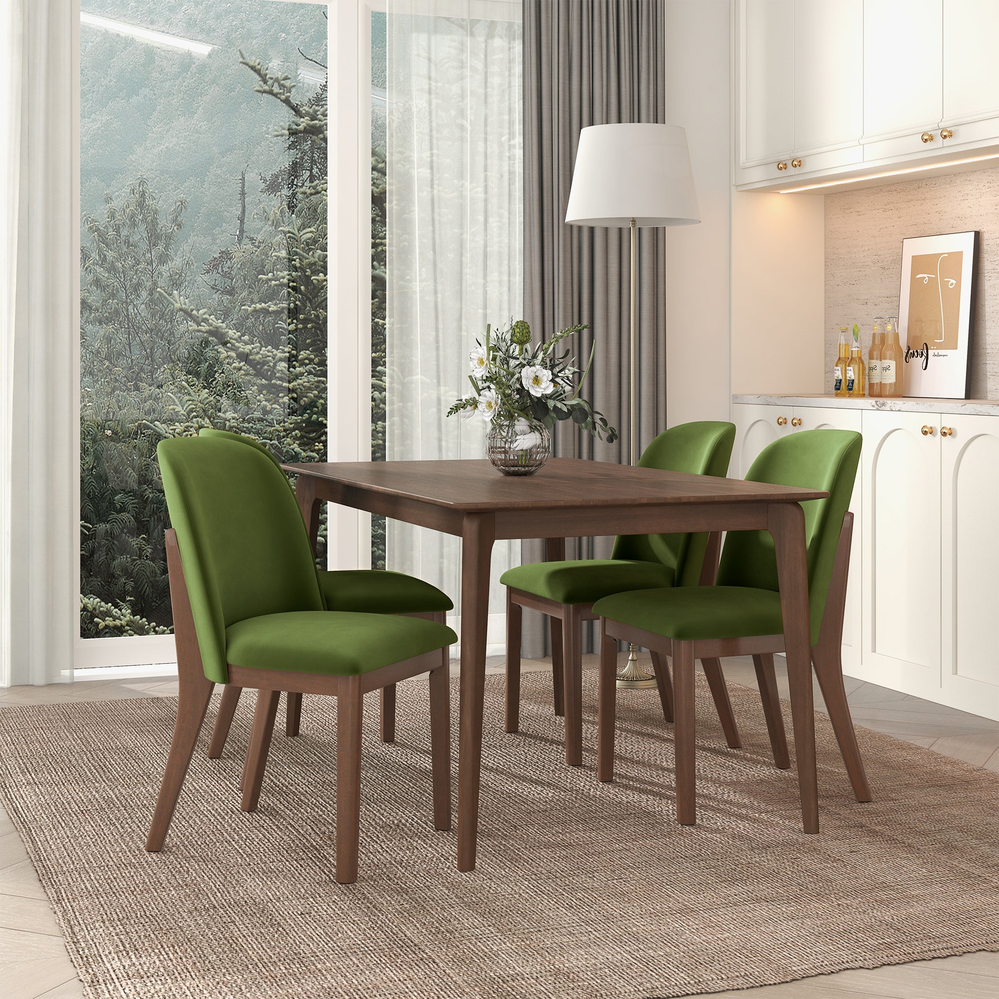 Kaitlyn Green Velvet Dining Chair Set Of 2