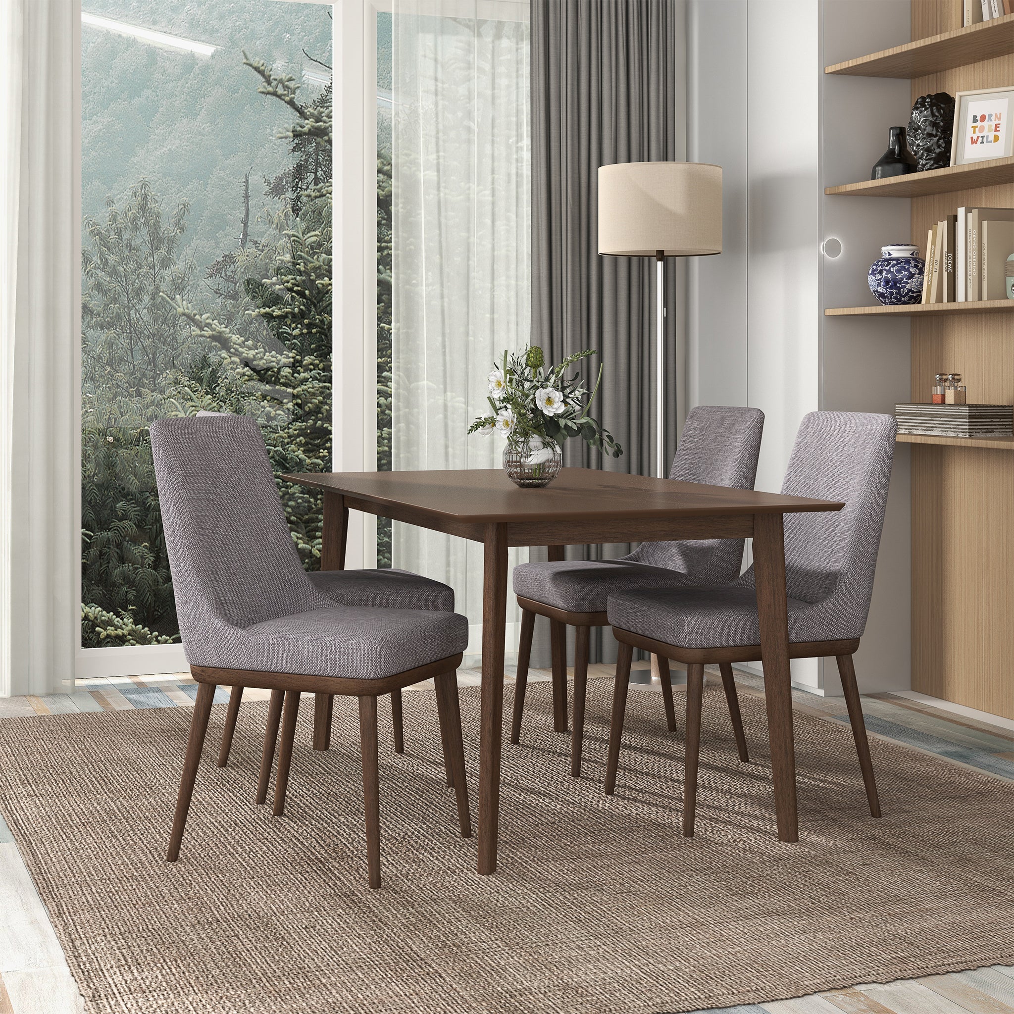 Kate  Grey Fabric Dining Chair (Set Of 2)