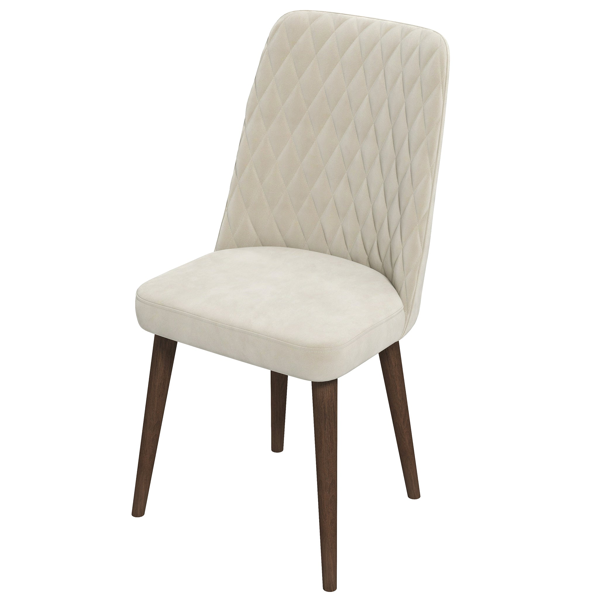 Katie Beige Velvet Dining Chair (Set Of 2)