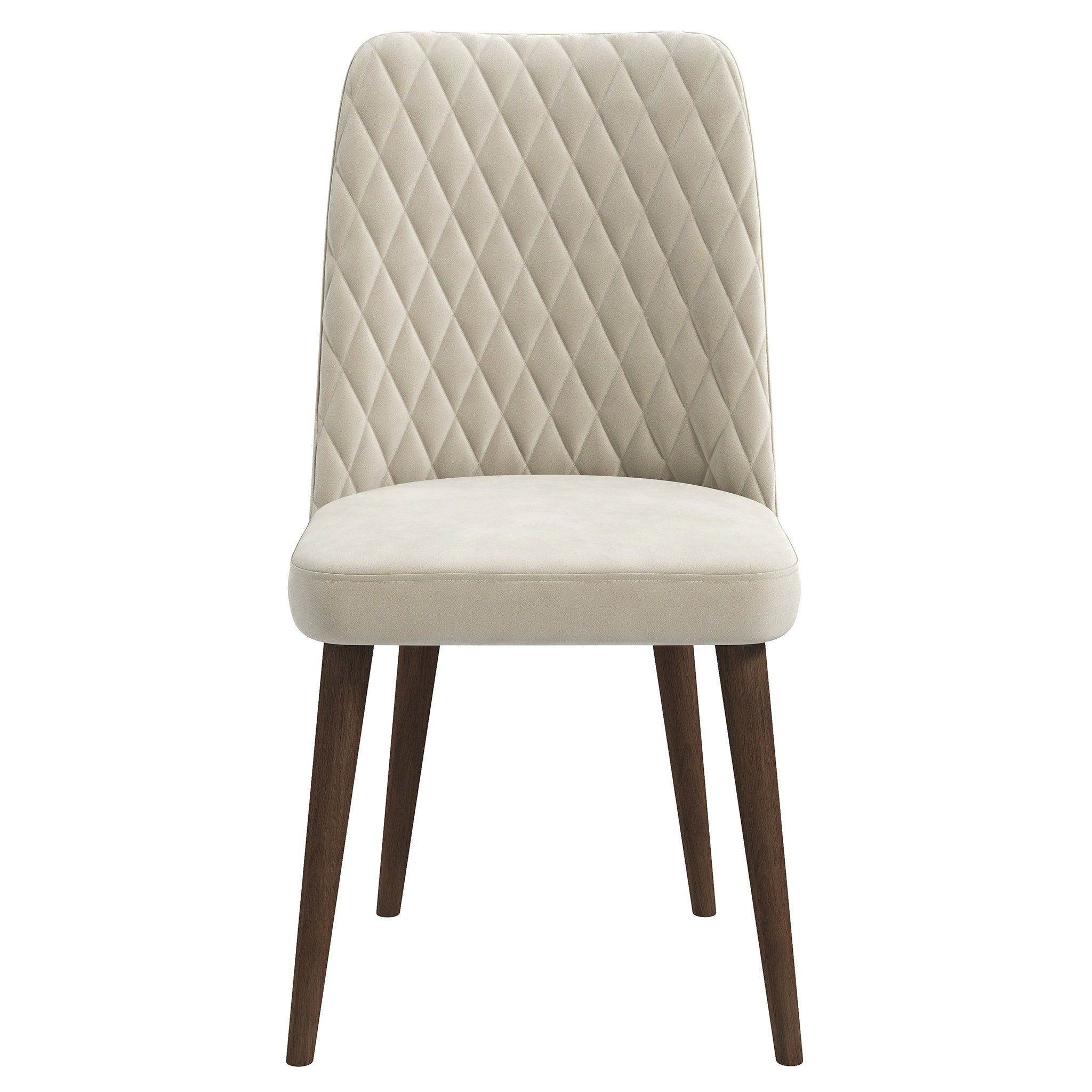 Katie Beige Velvet Dining Chair (Set Of 2)