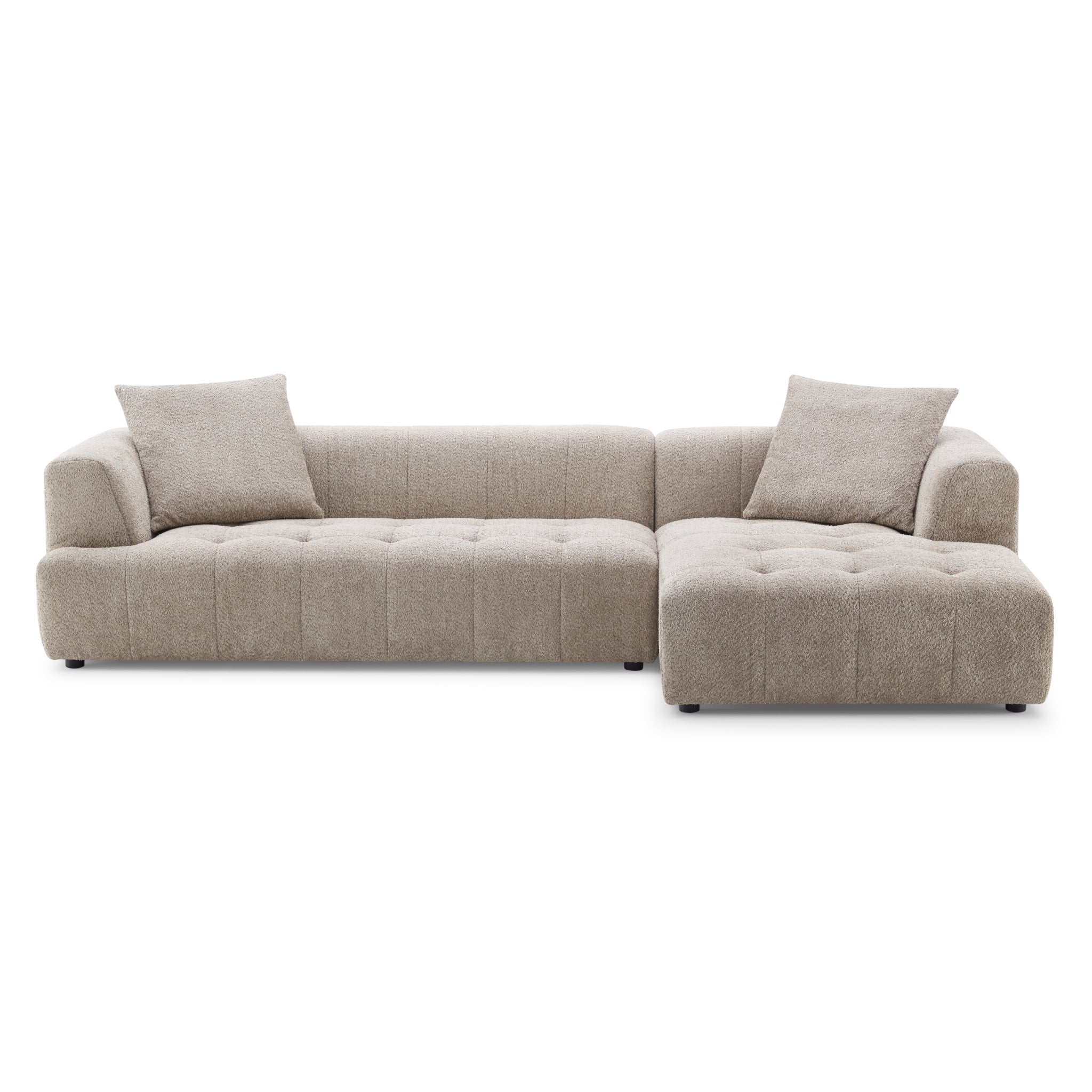 Kaynes Right Sectional Mocha Boucle Sofa