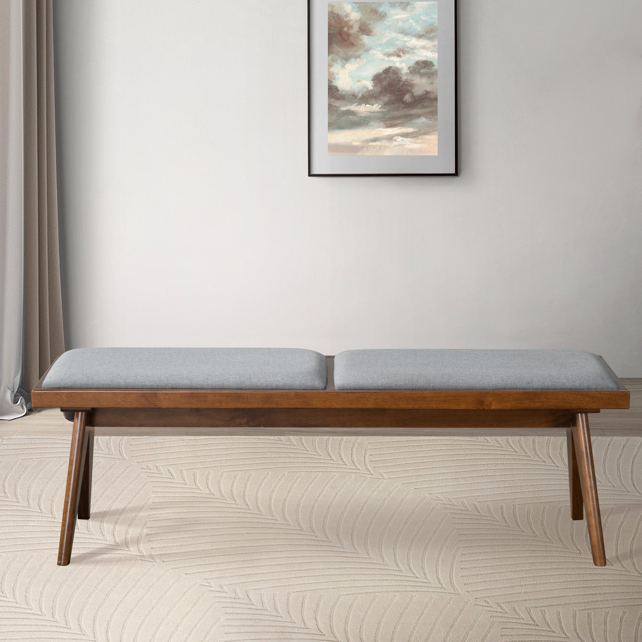 Keira Bench (Grey Fabric)