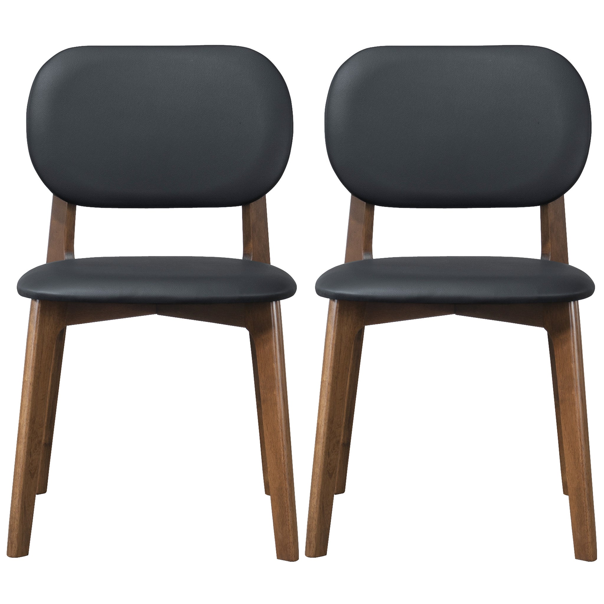 Kelsey  Black Leather Dining Chair (Set Of 2)