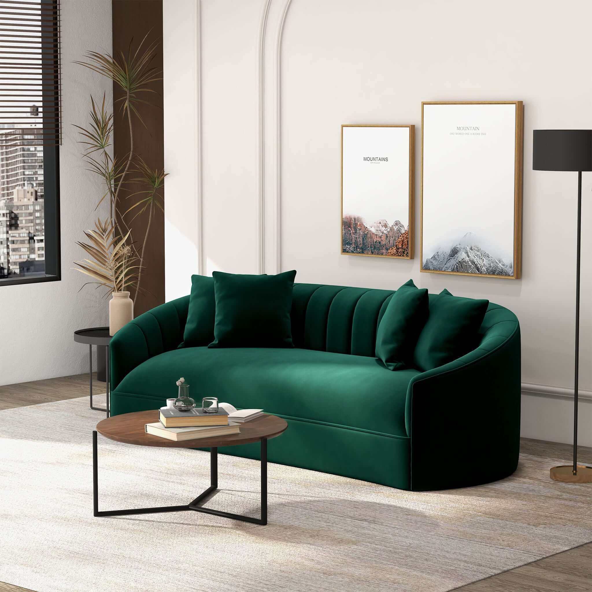 Kante  Green Velvet Sofa