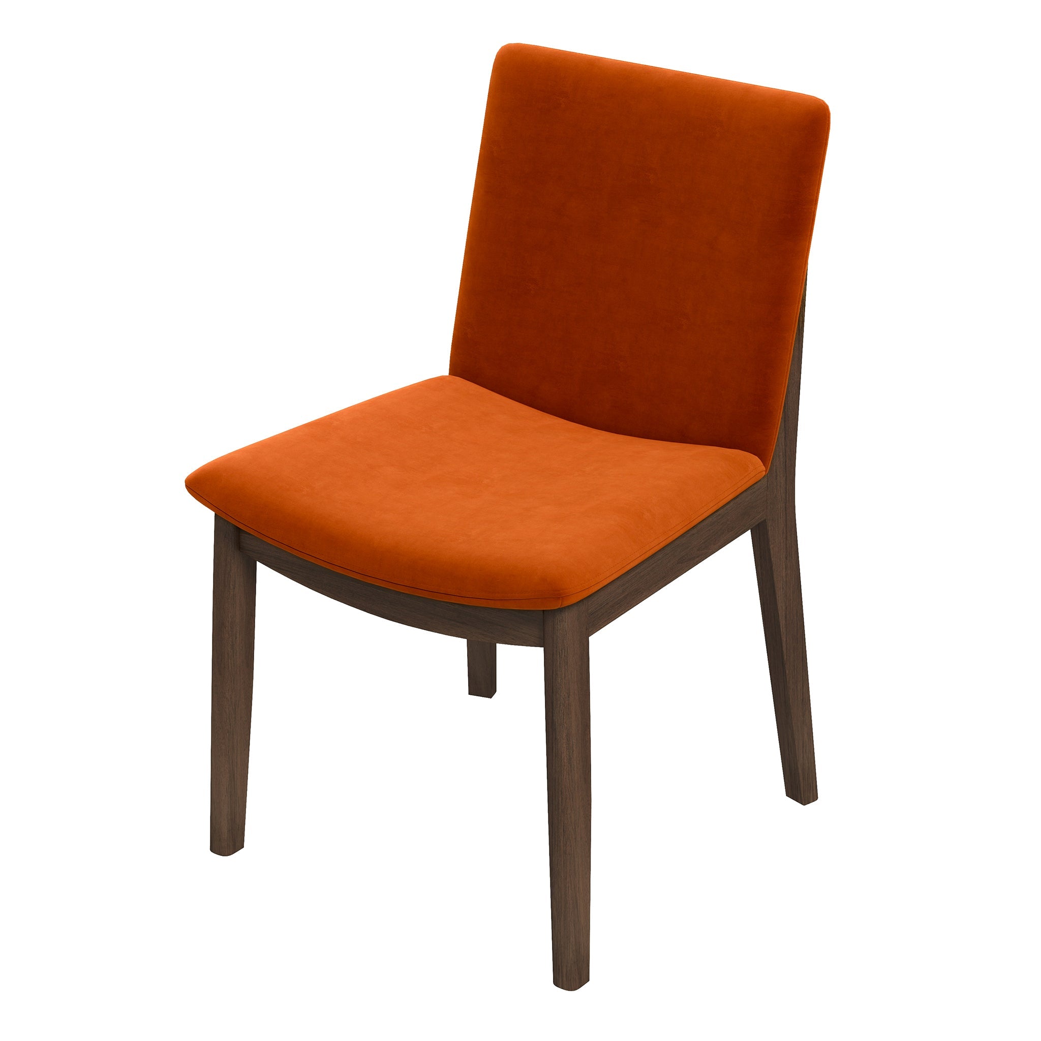 Laura  Burnt Orange Velvet Solid Wood Dining Chair (Set Of 2)