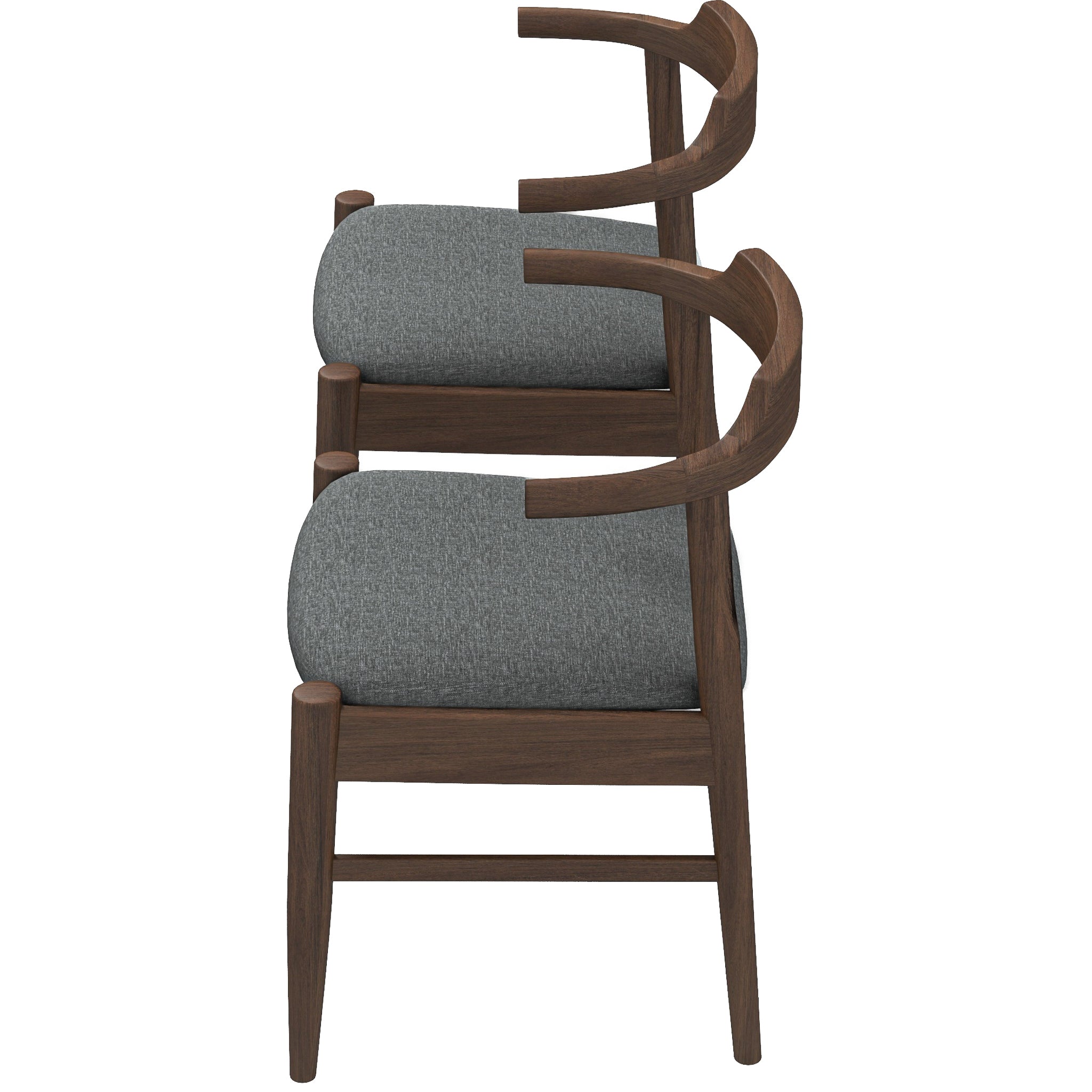 Leon Mid-Century Modern Grey Fabric Dining Chair (Set of 2)