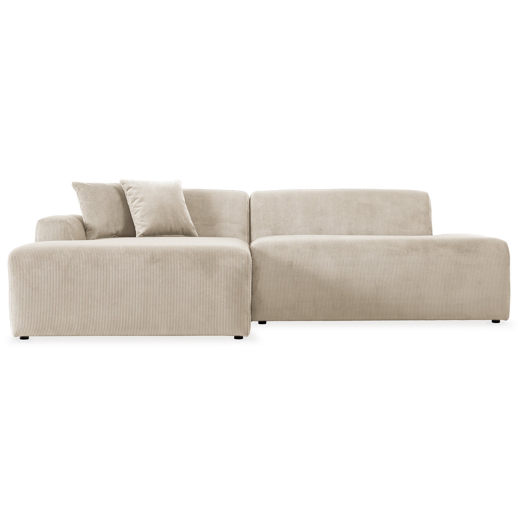 Mar Sectional Cream Velvet Sofa(Left Facing)