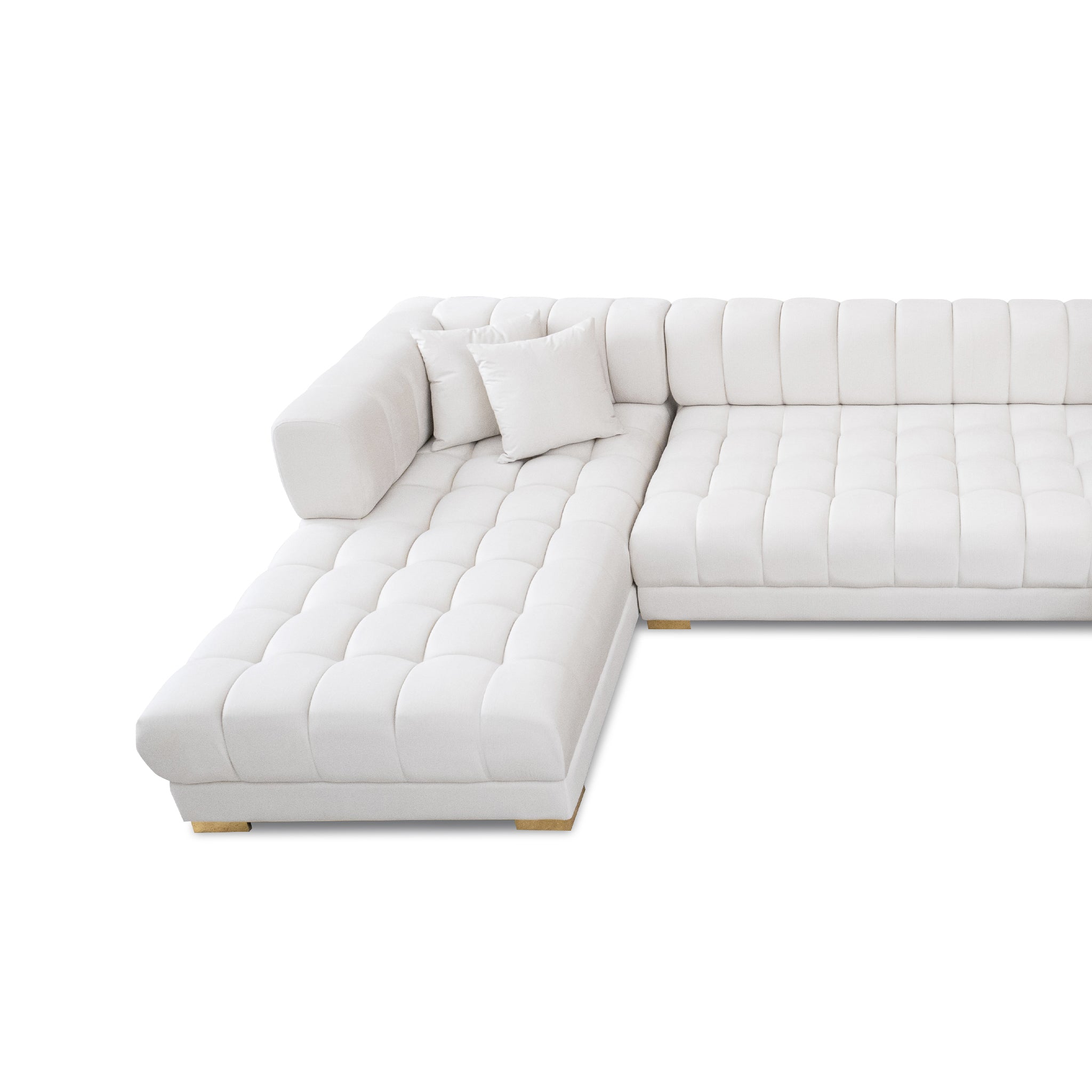 Marlow Ivory Velvet U Shape Corner Sofa