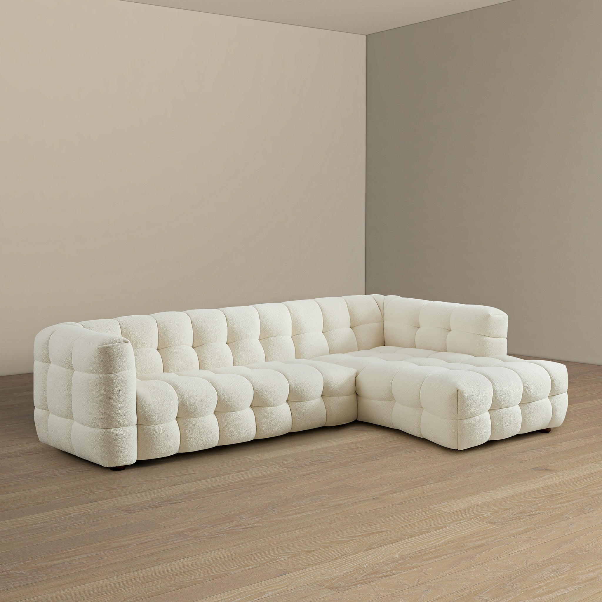 Morrison Right Sectional Sofa (Cream Boucle)