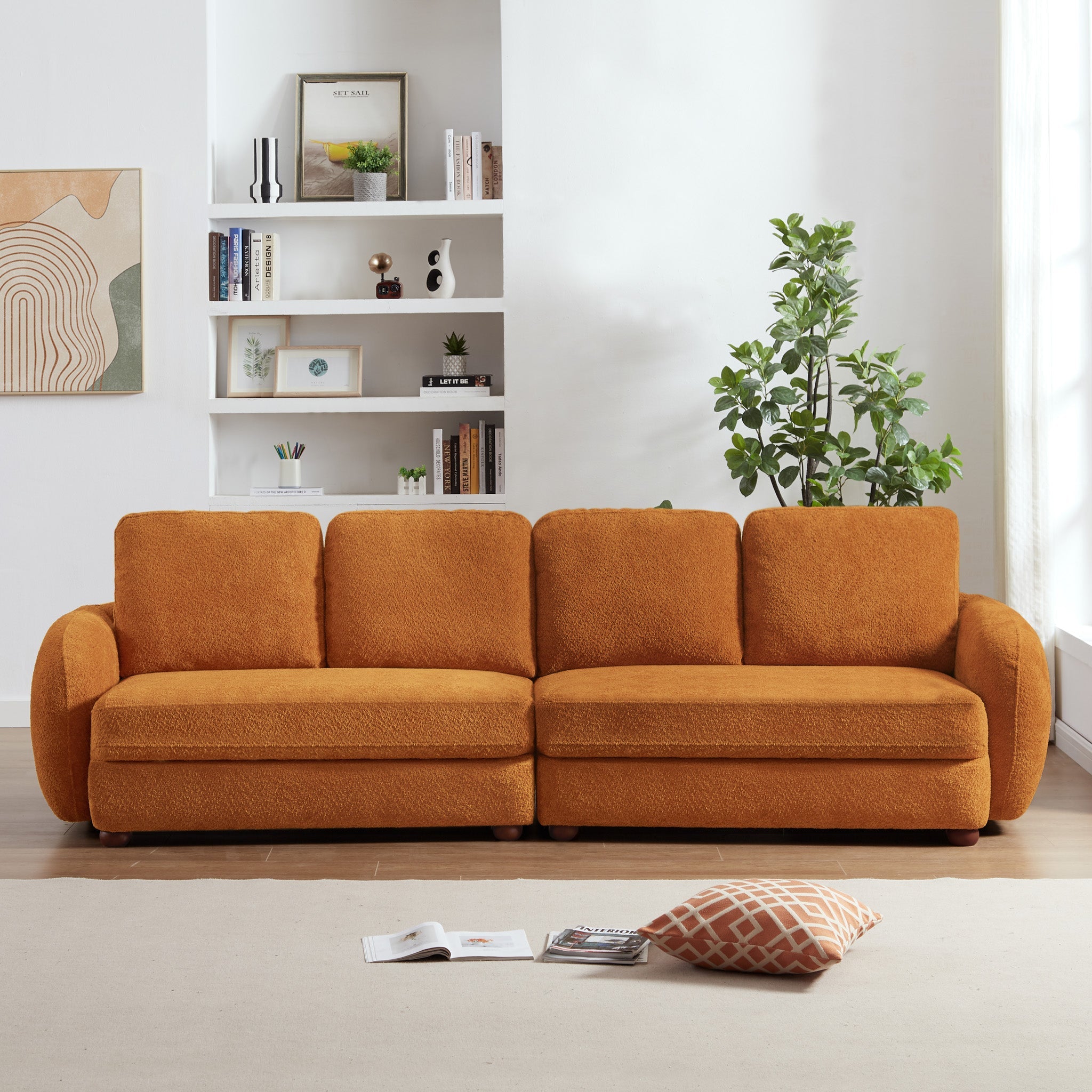 Paton  114.5'' Boucle Fabric Sofa