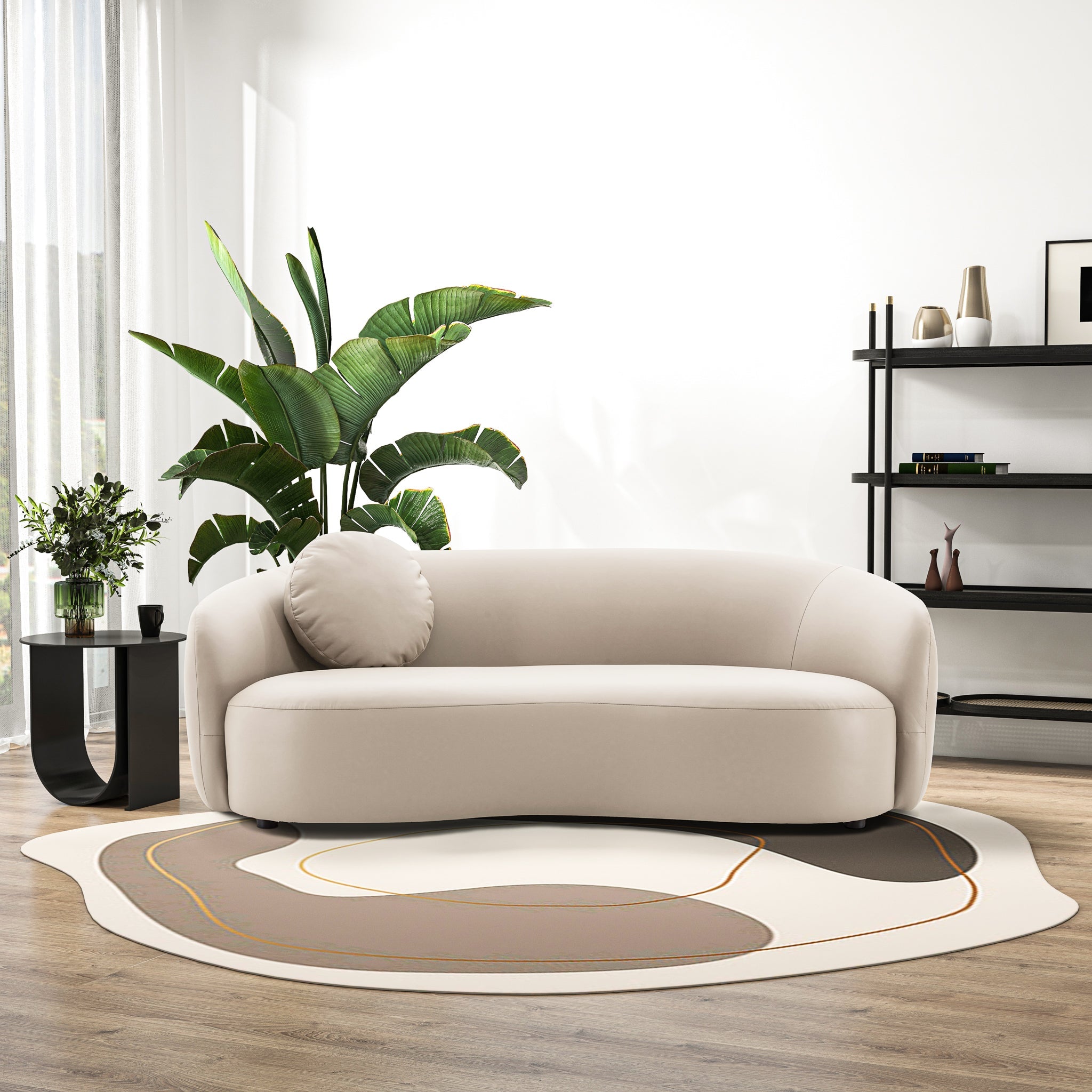 Porter Beige PU Leather Sofa