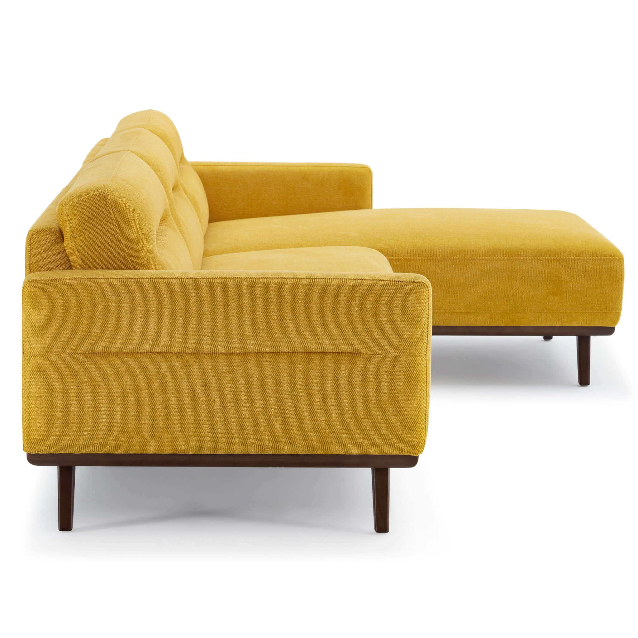 Ella L-Shaped Dark Yellow Linen Left Sectional Couch