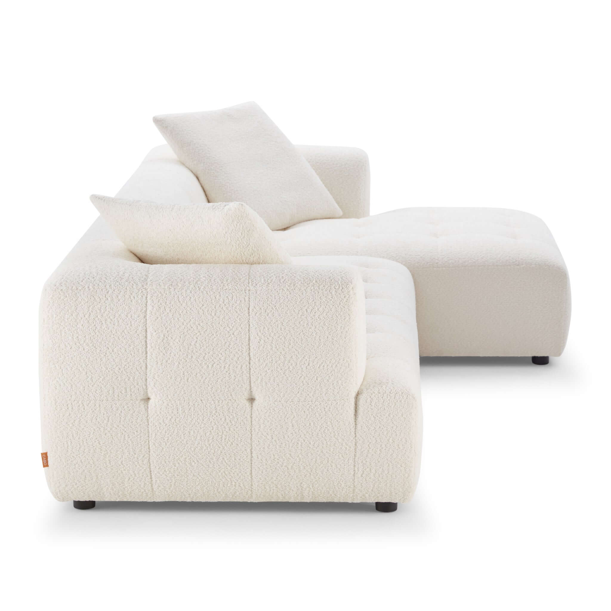 #Color_Ivory Boucle Sofa