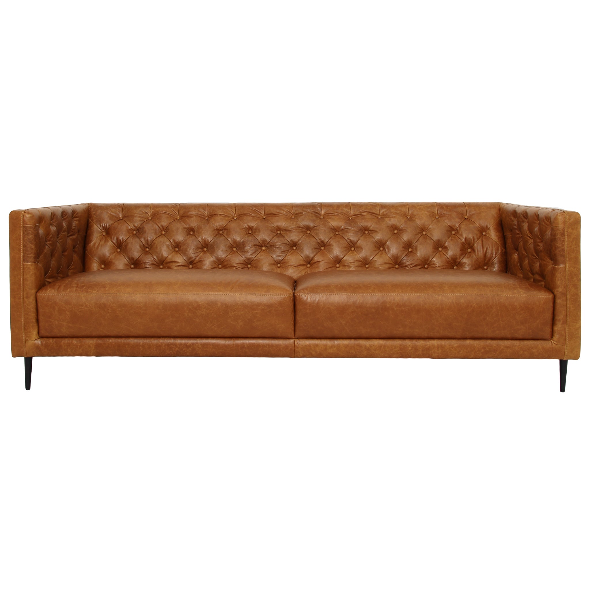 Vermont Waxy Cognac Leather Sofa