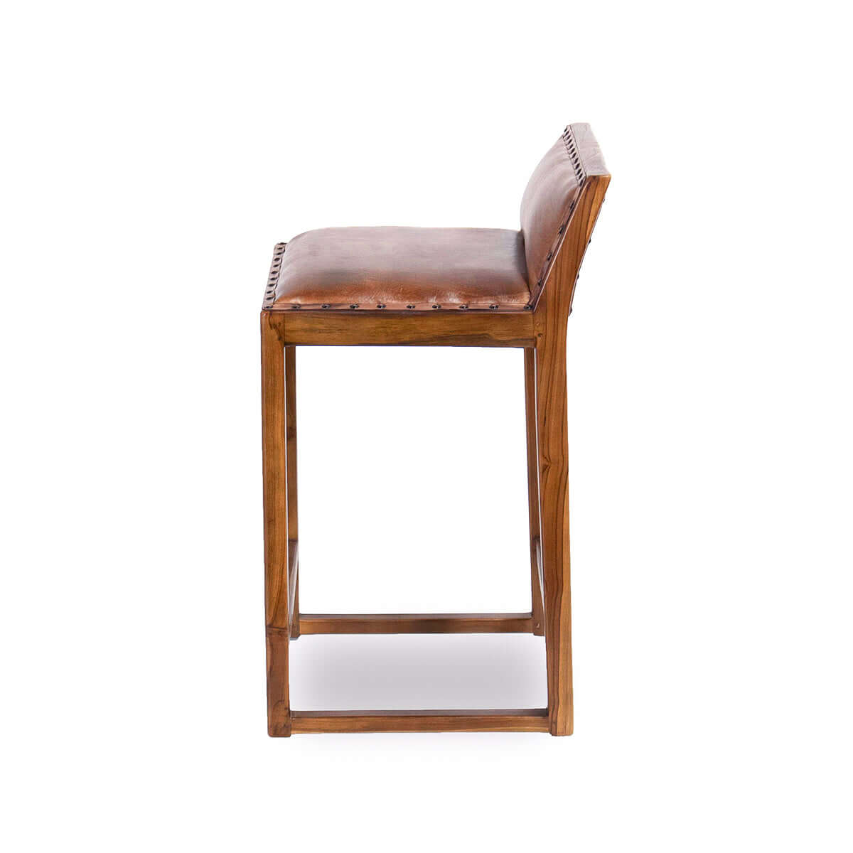 Gavin  25'' Solid Wood Genuine Leather Counter Stool