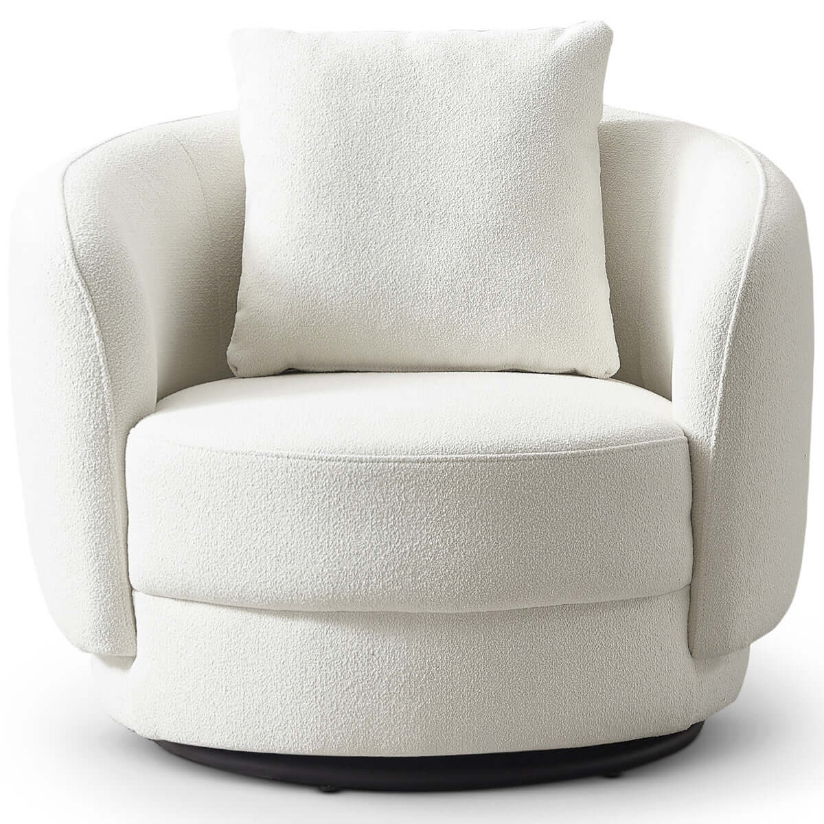 #Color_Cream Dylan Boucle Lounge Chair in Cream front view without background