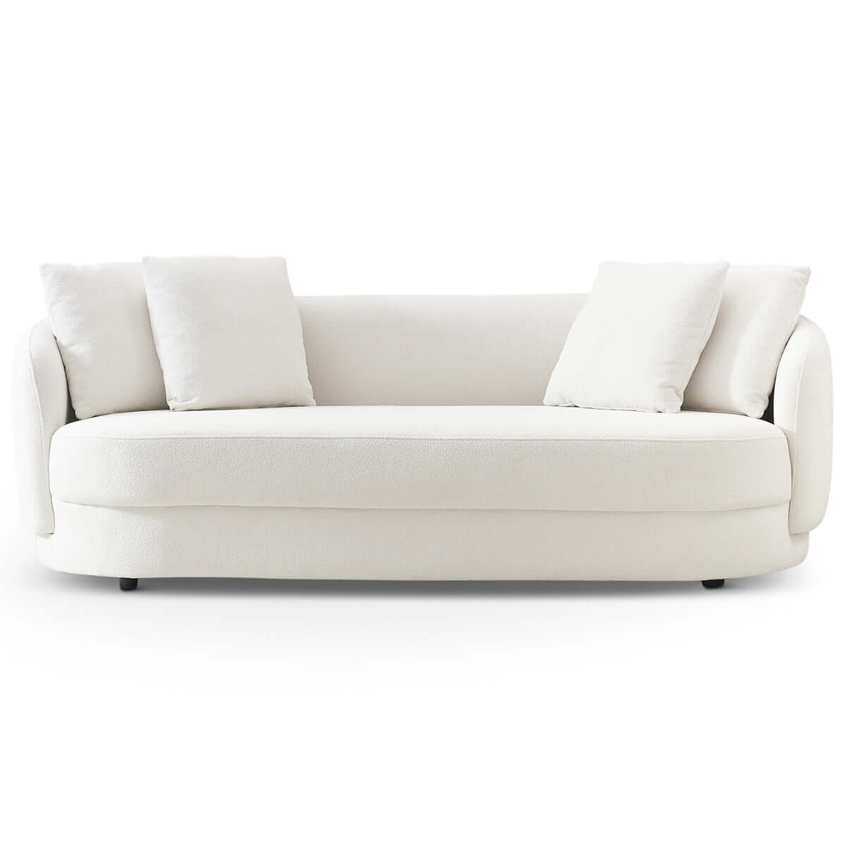 #Color_Cream Dylan Modern French Boucle Sofa in Cream Front view without background