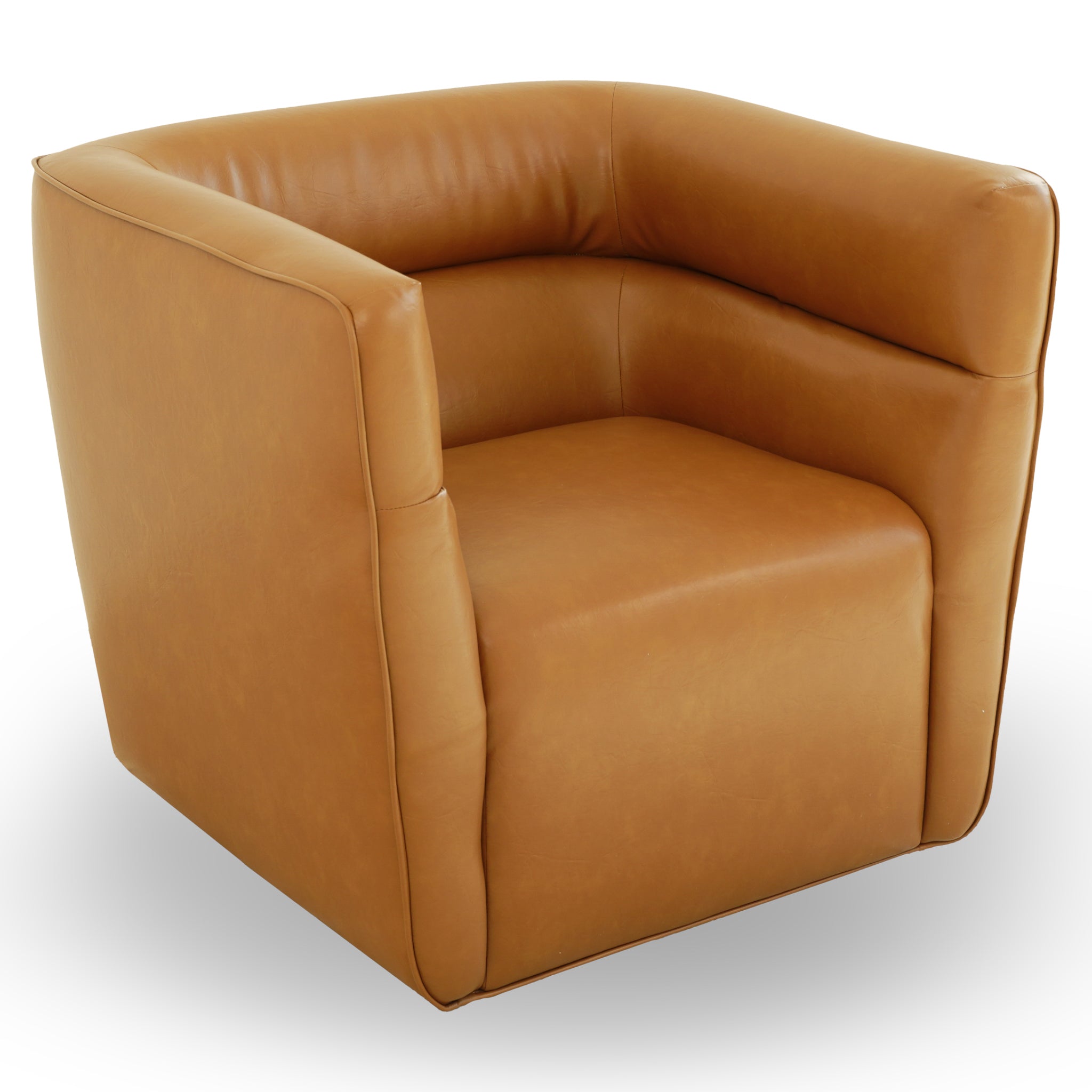 Callan Swivel Chair - Vegan Tan Leather