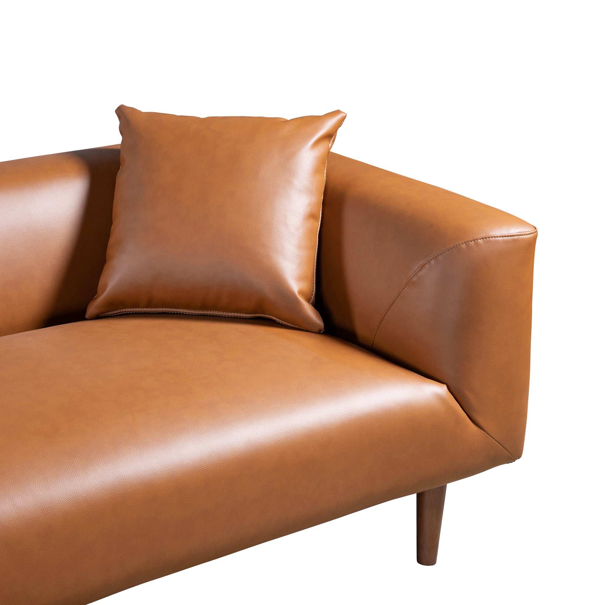 Elwood Cognac Vegan Leather Sofa