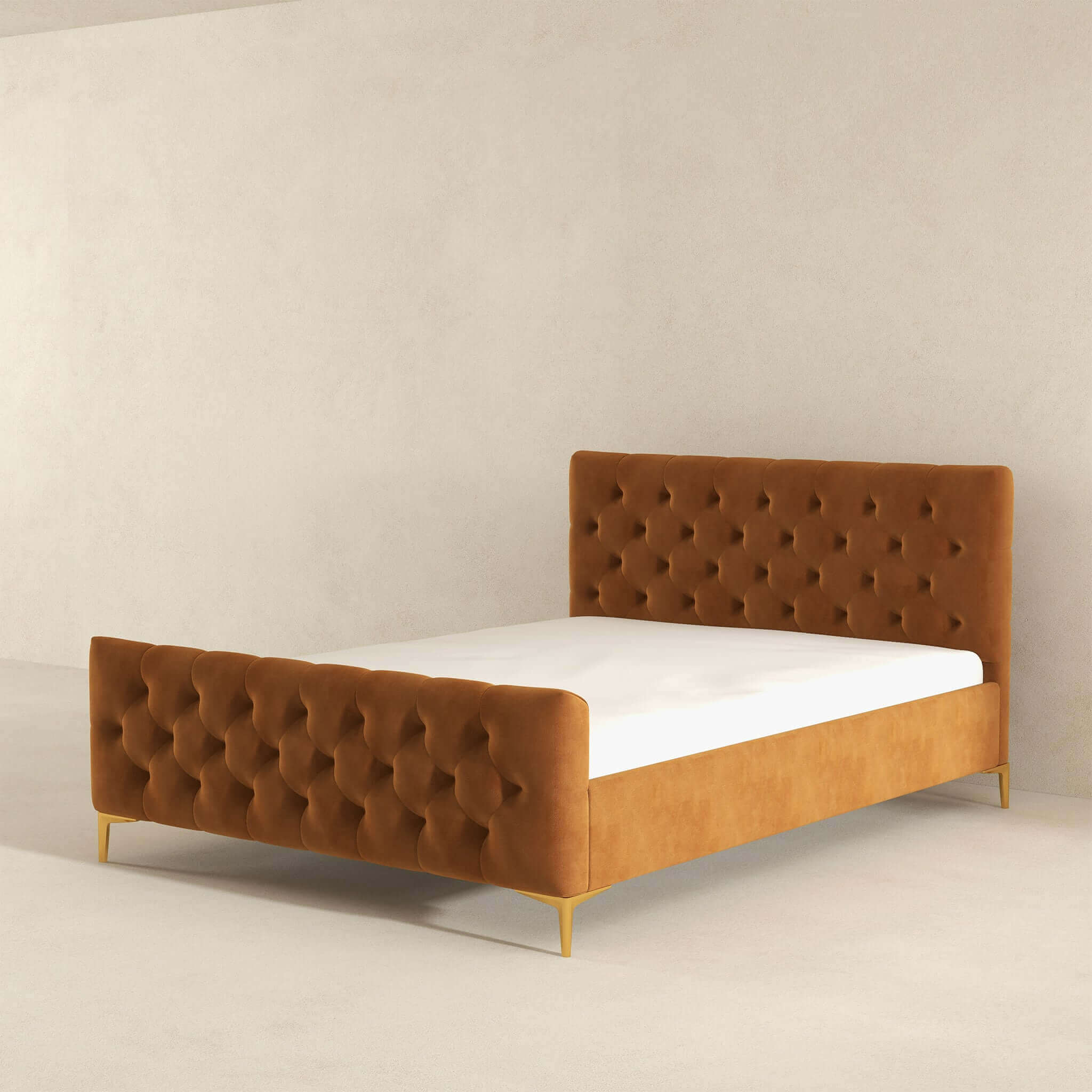 Bailey Cognac Velvet King Bed