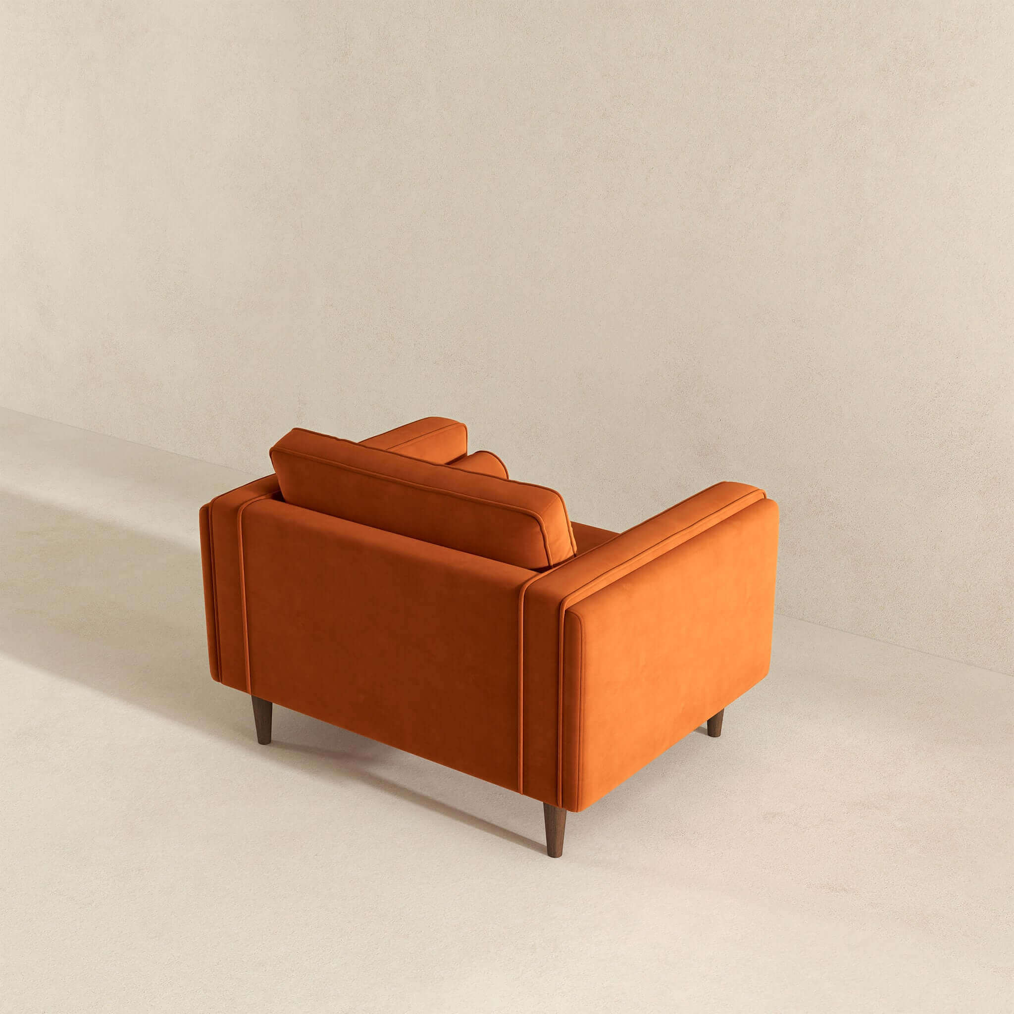 Amber Burnt Orange Velvet Lounge Chair