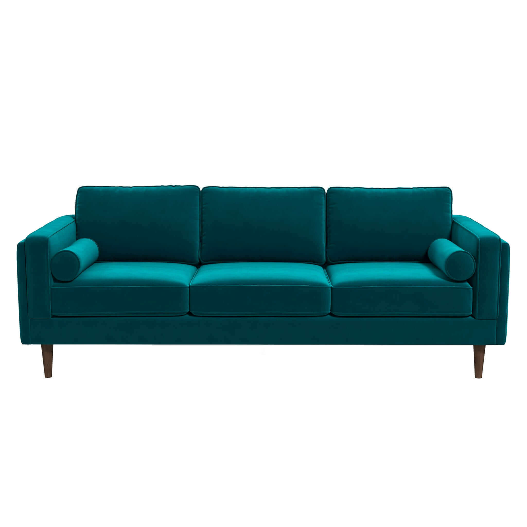 Amber Mid Century Modern Teal Luxury Modern Velvet Sofa