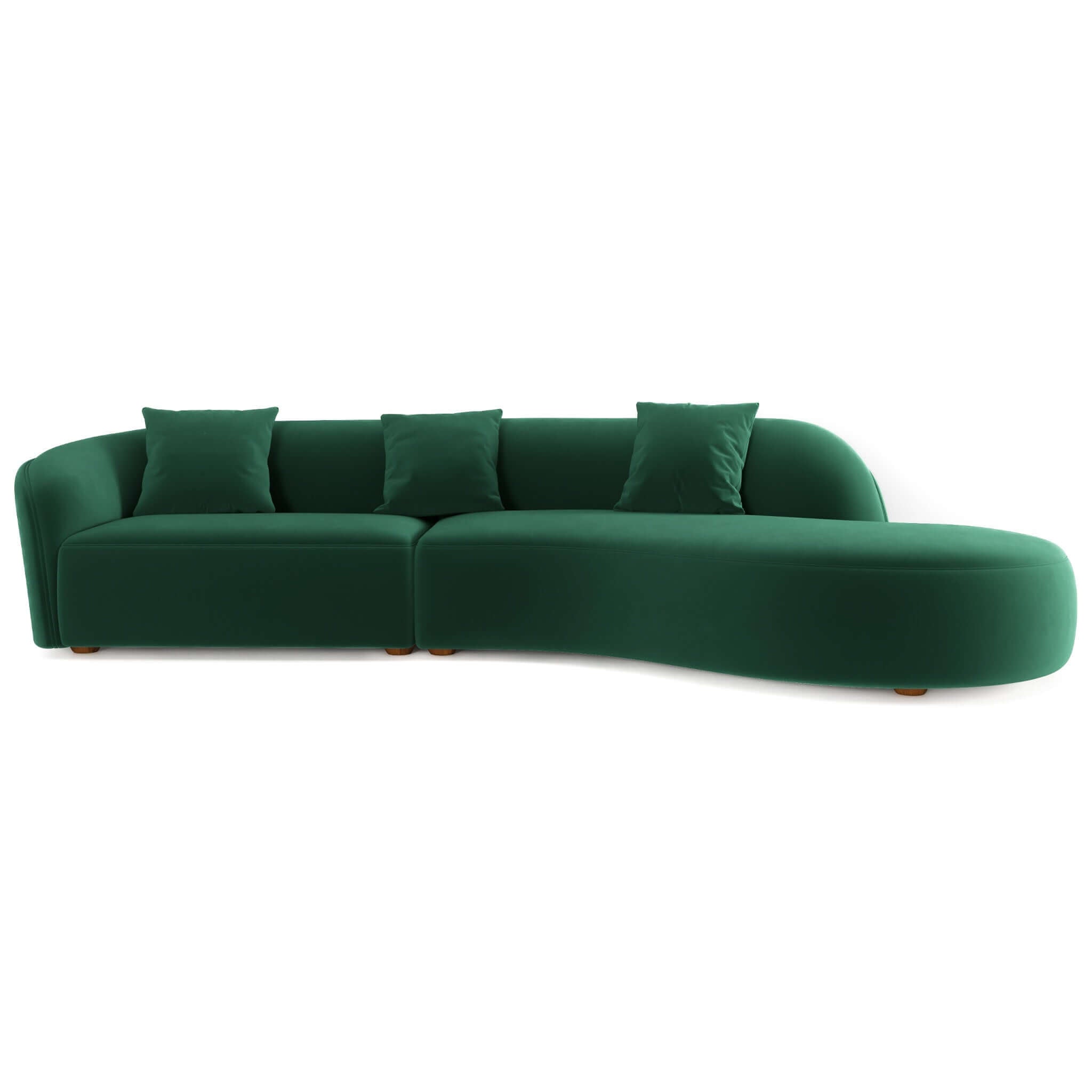 Elijah Japandi Style Curvy Sectional Sofa 126"