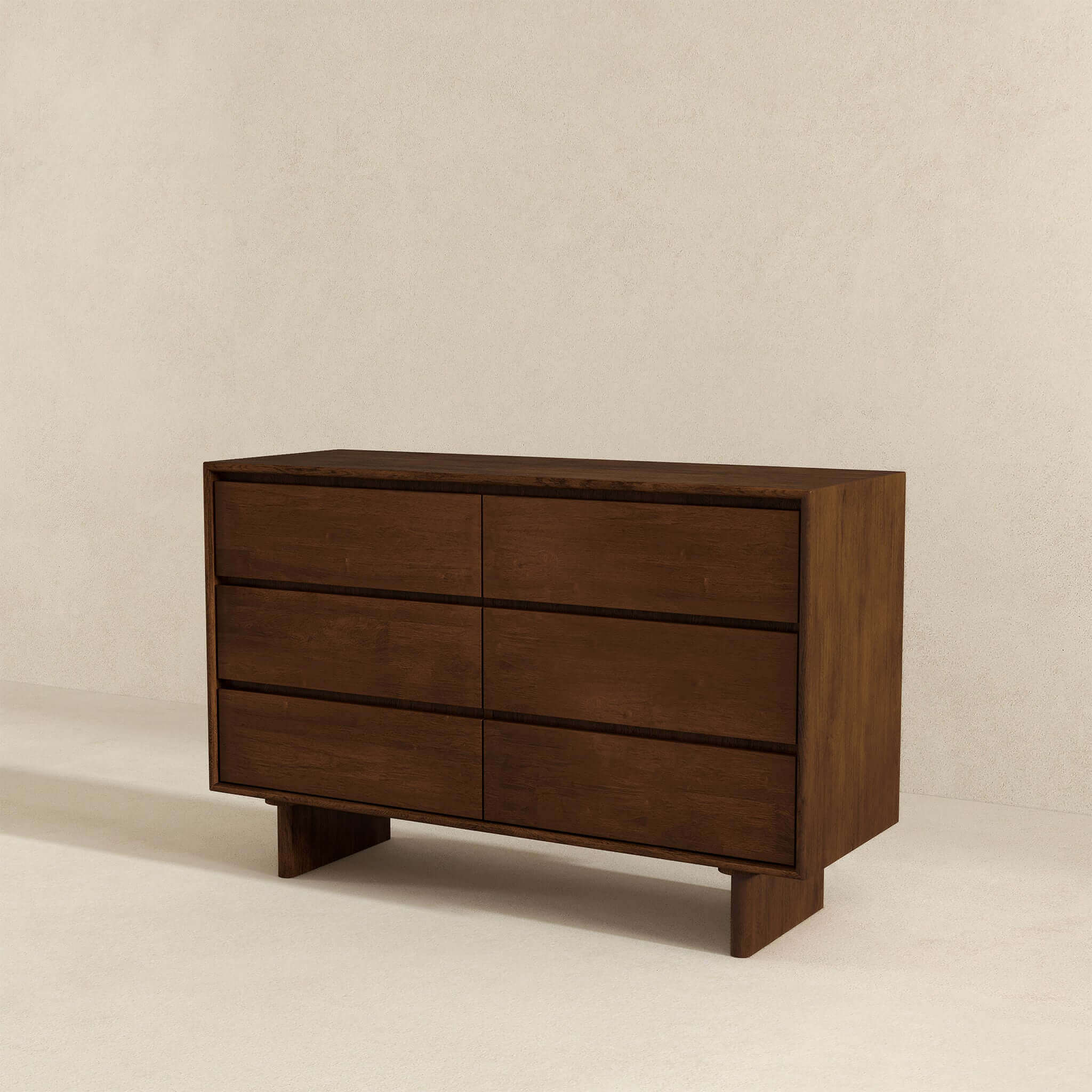 Dubrovnik Mid Century Modern Walnut Dresser With 6 Drawers