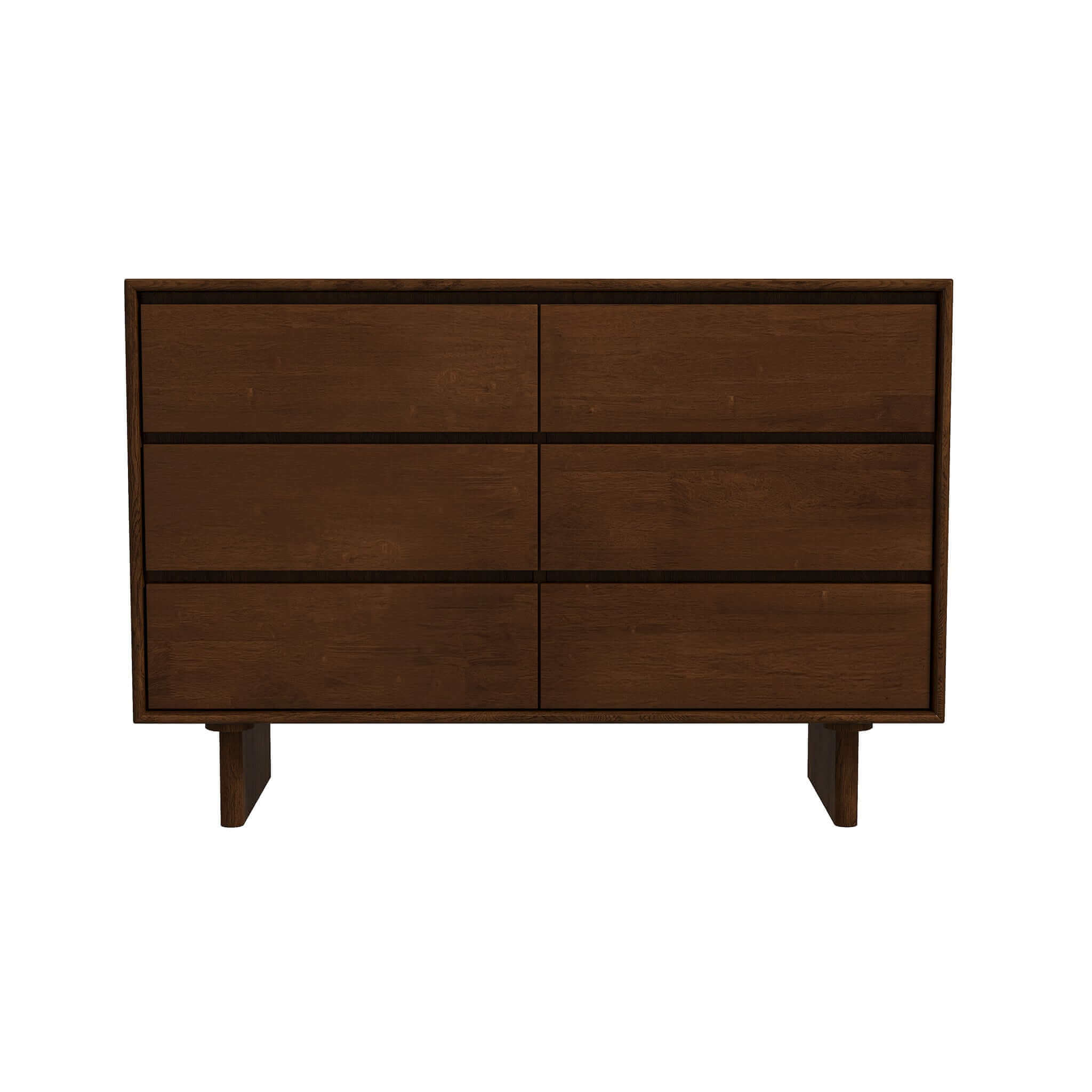 Dubrovnik Mid Century Modern Walnut Dresser With 6 Drawers