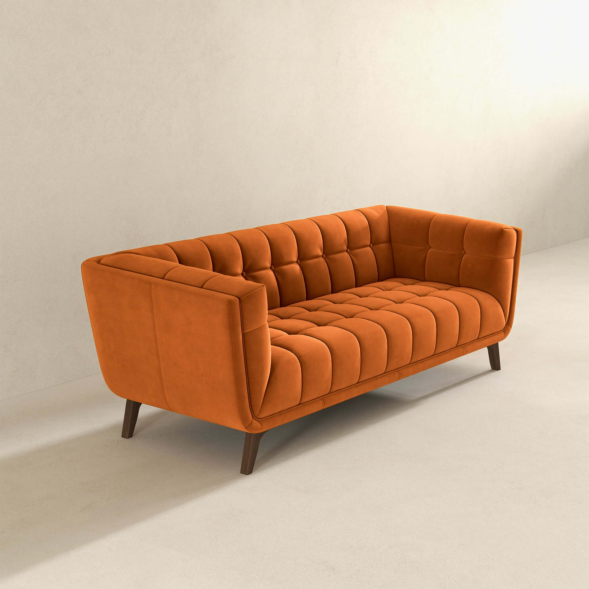 Addison Large Burnt-Orange Velvet Sofa