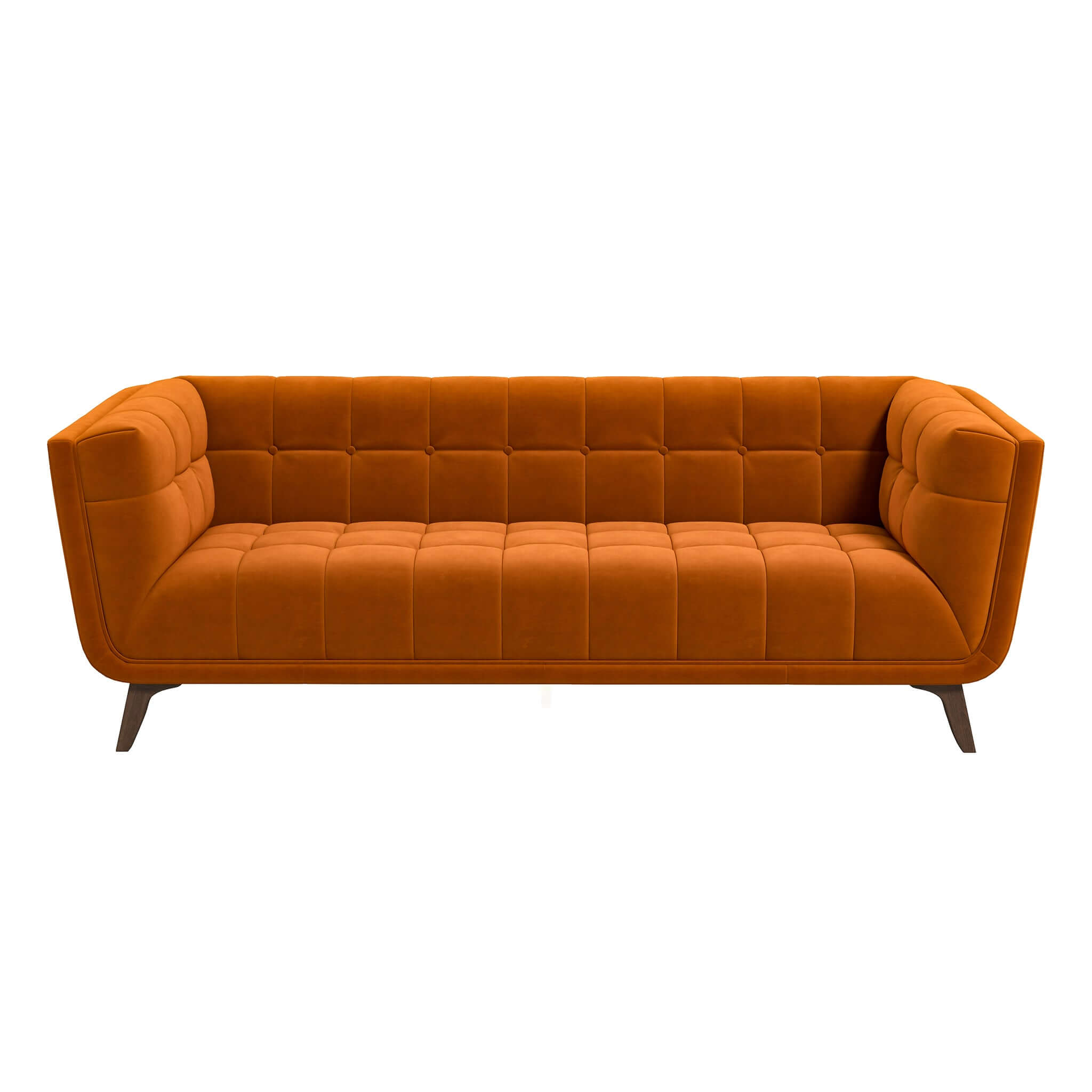 Addison Large Burnt-Orange Velvet Sofa