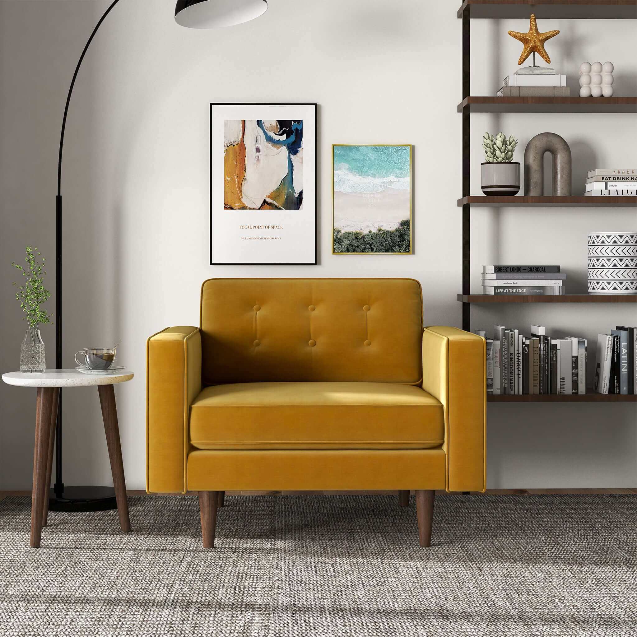 Casey  Gold Velvet Lounge Chair