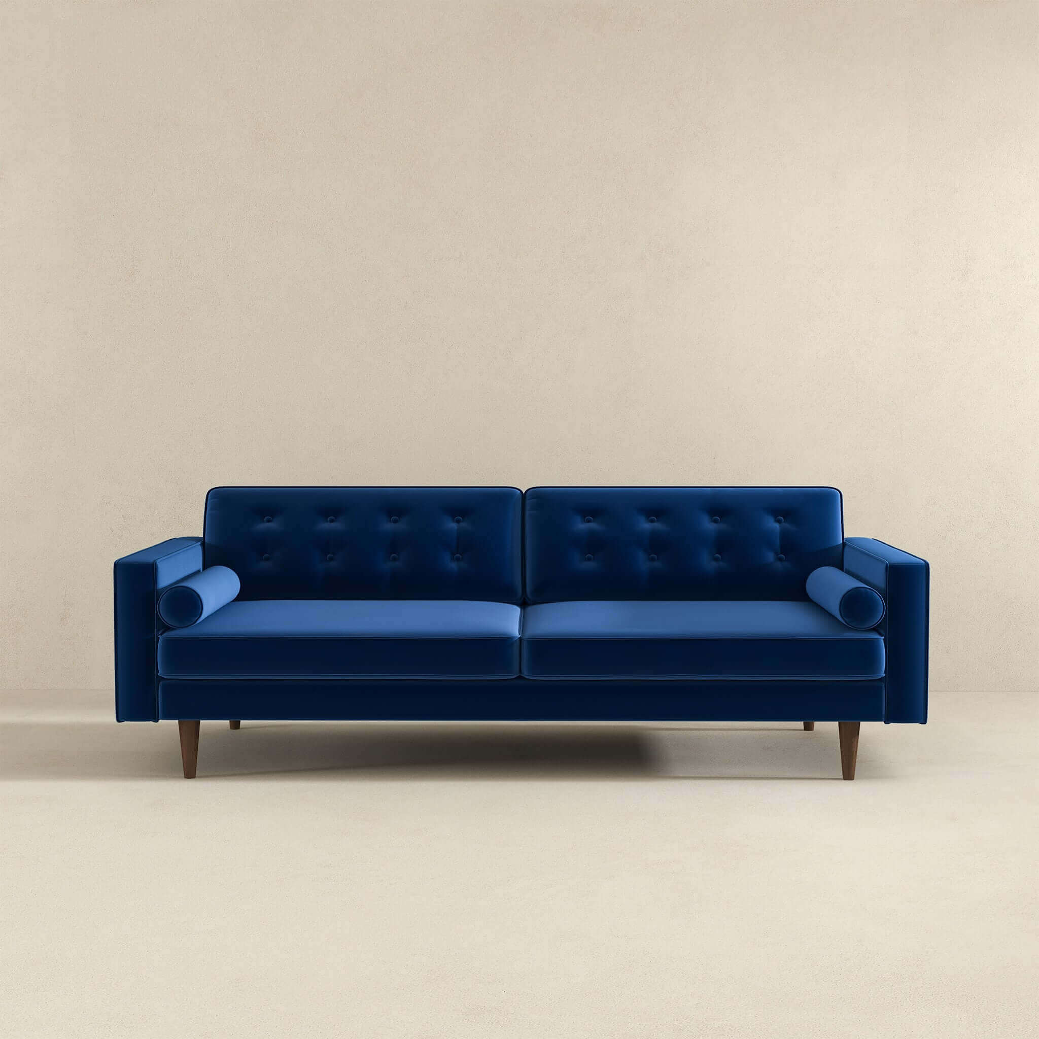 Casey Mid Century Modern Blue Velvet Sofa