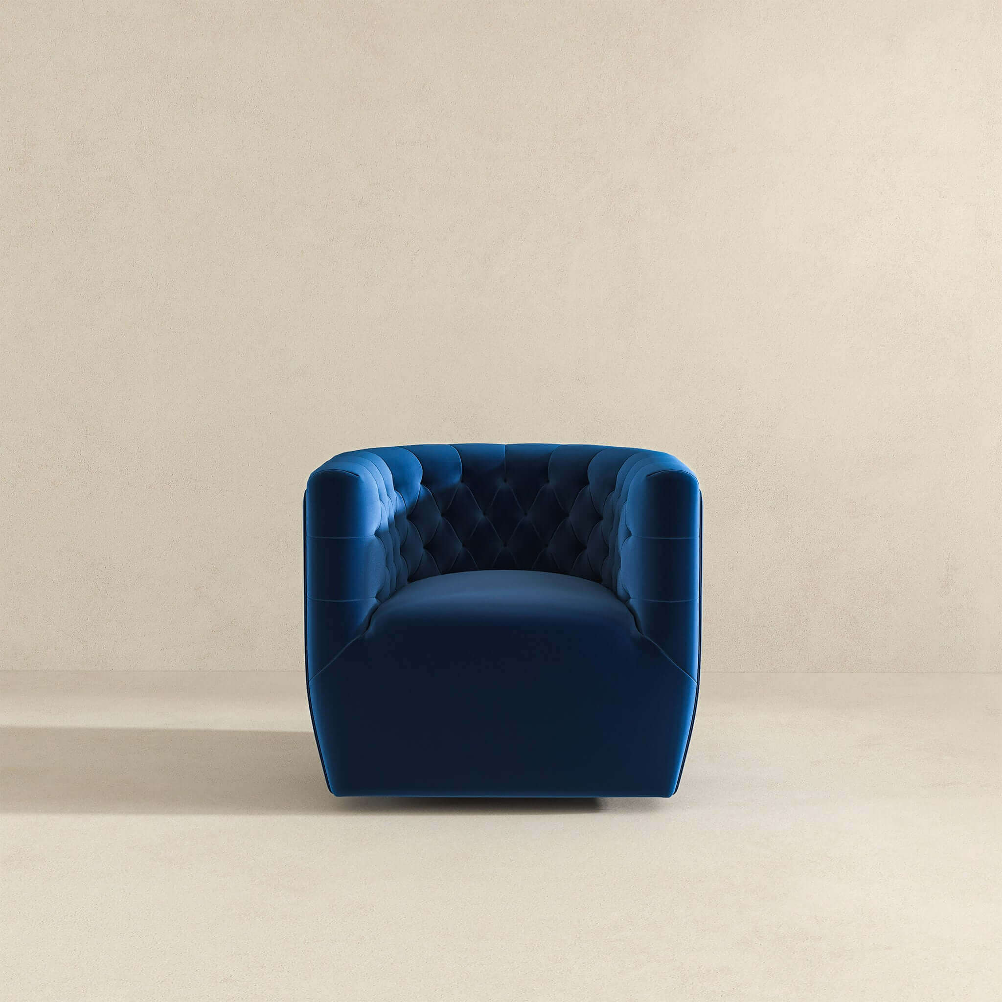 Delaney  Dark Blue Velvet Swivel Chair