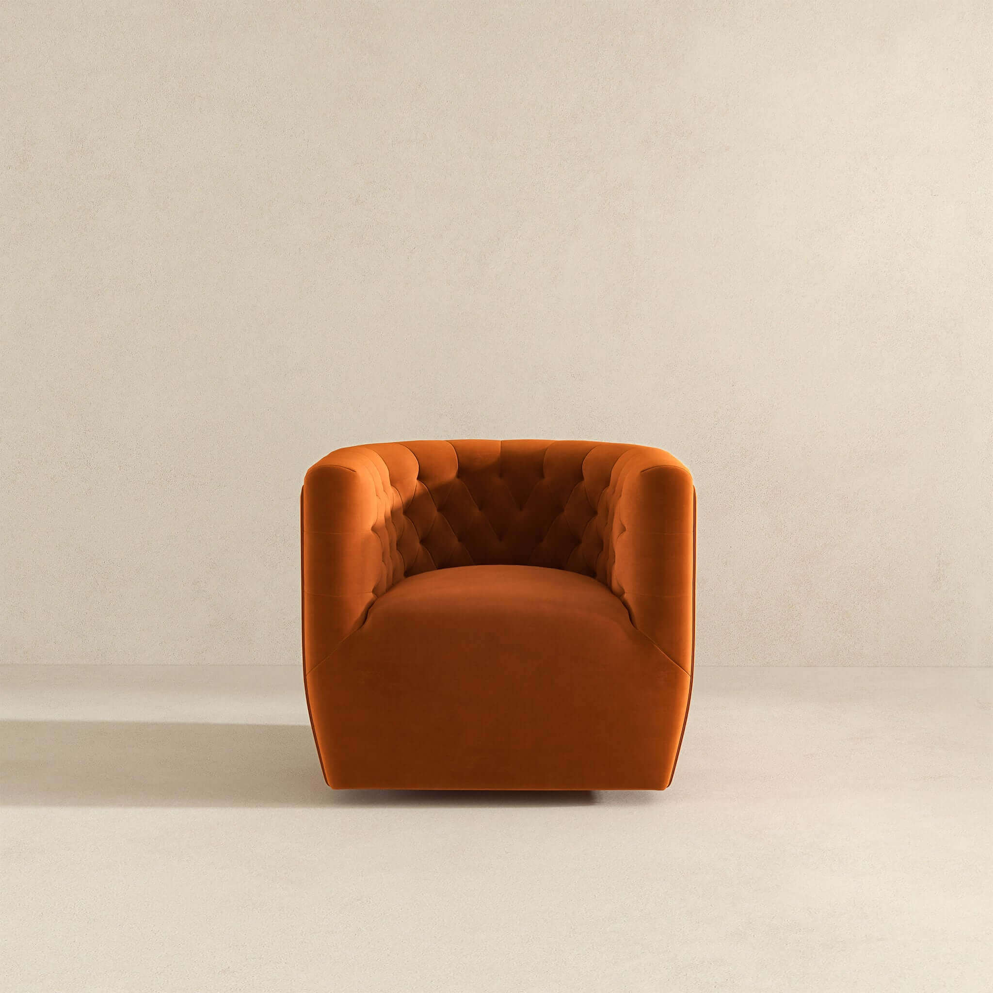 Delaney  Burnt Orange Velvet Swivel Chair