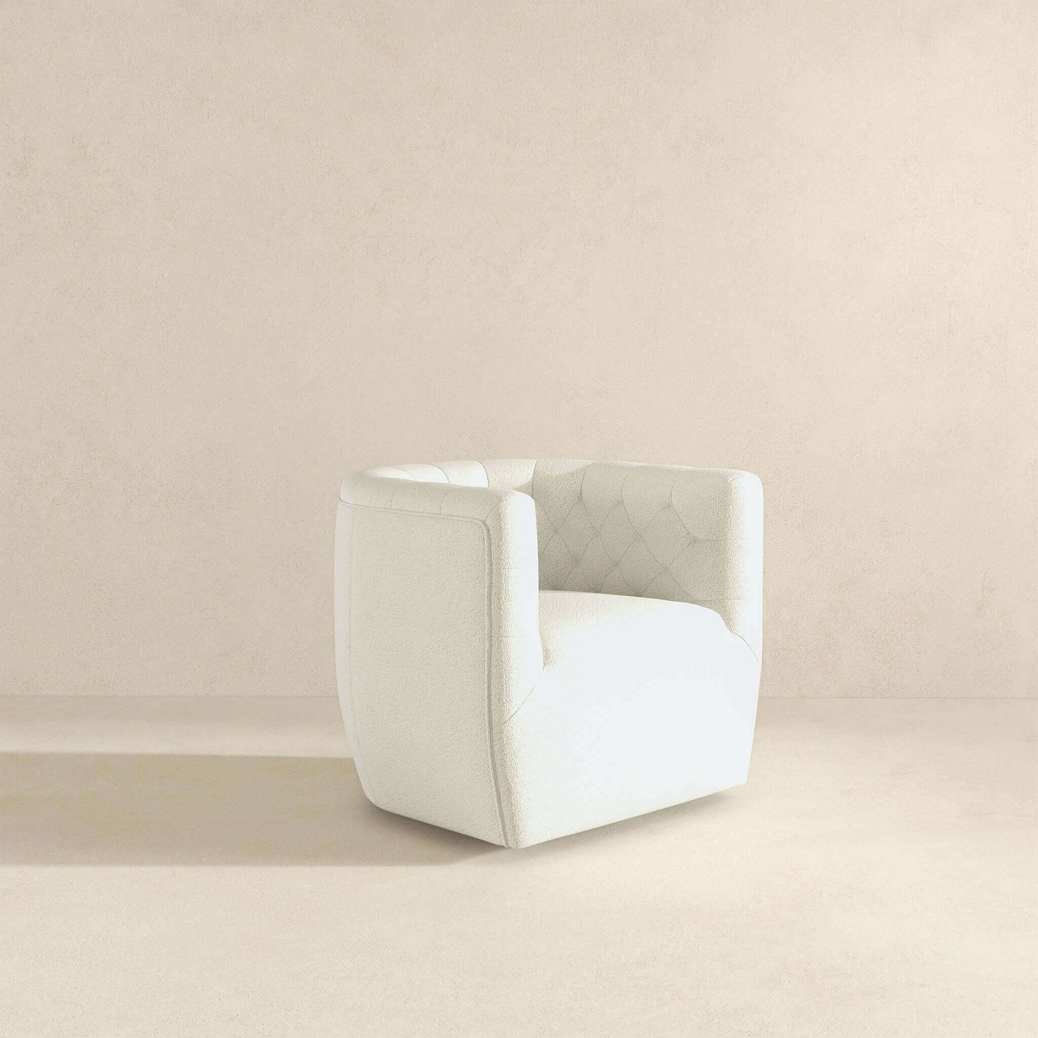 Delaney Cream Boucle Swivel Chair