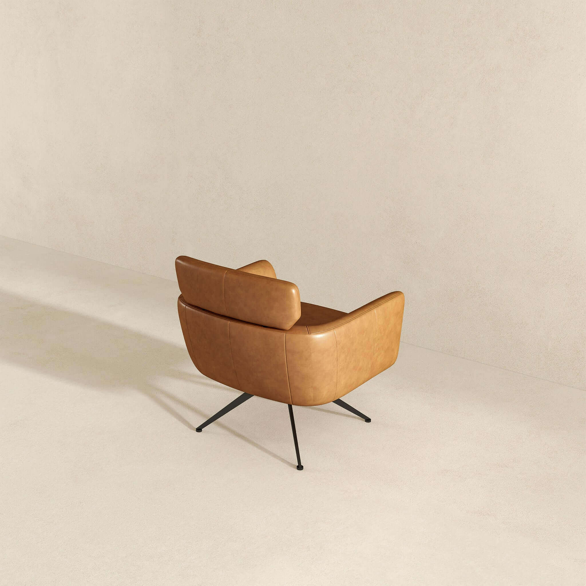 Camila  Tan Leather Lounge Chair