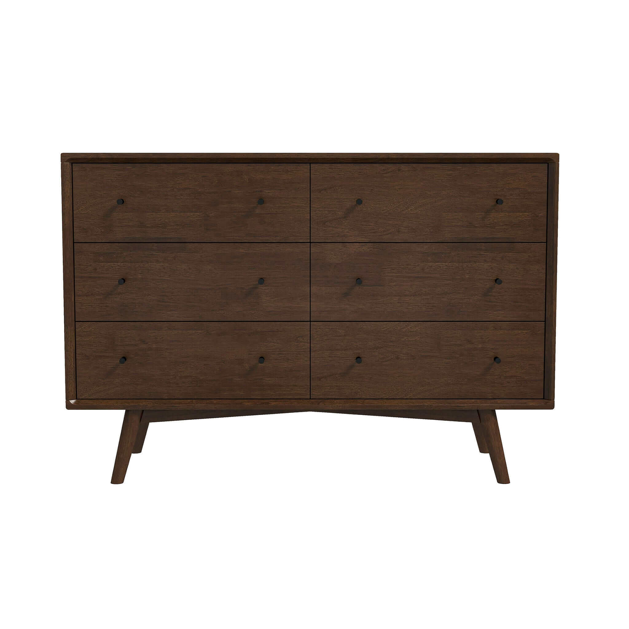 Mid Century Modern Walnut Dresser 6 Drawer