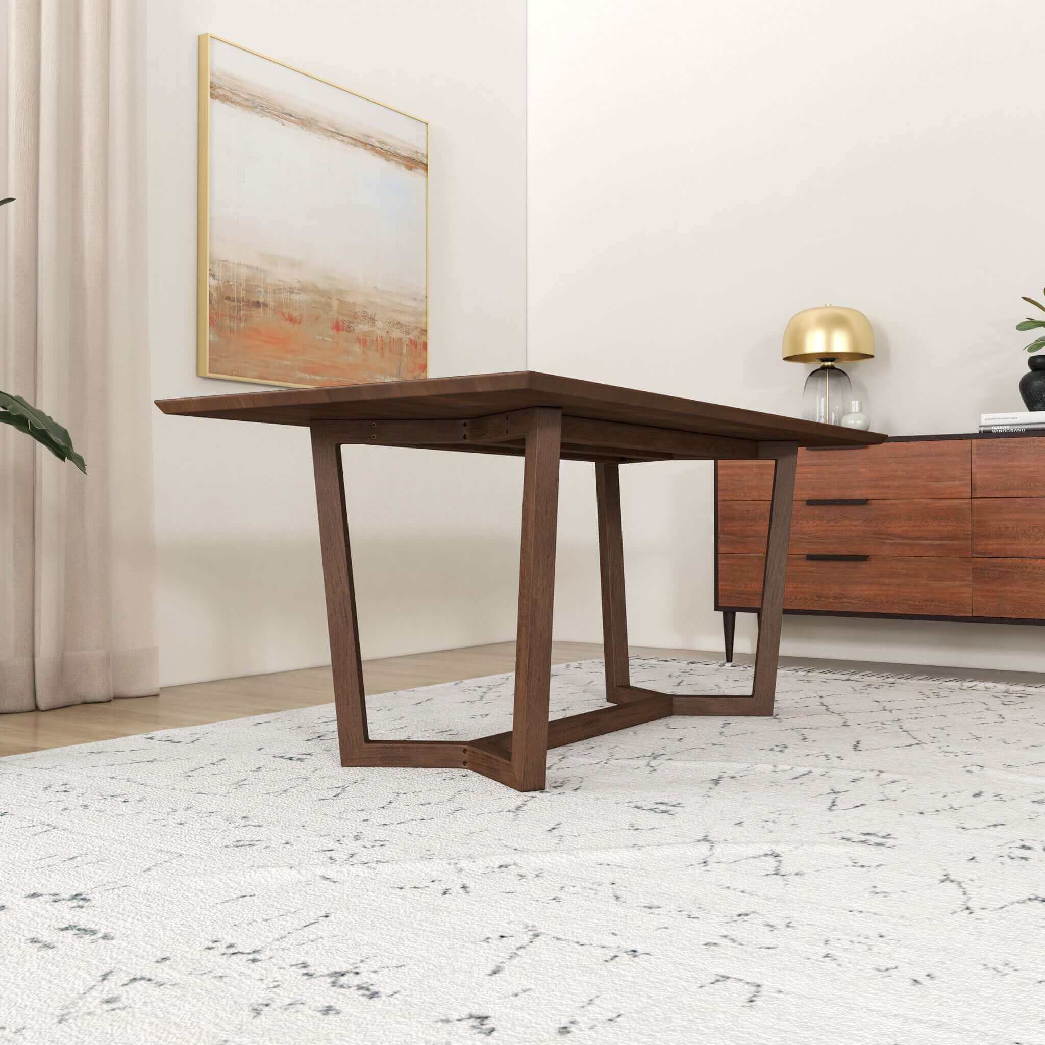 Marina  Solid Wood Dining Table In Brown