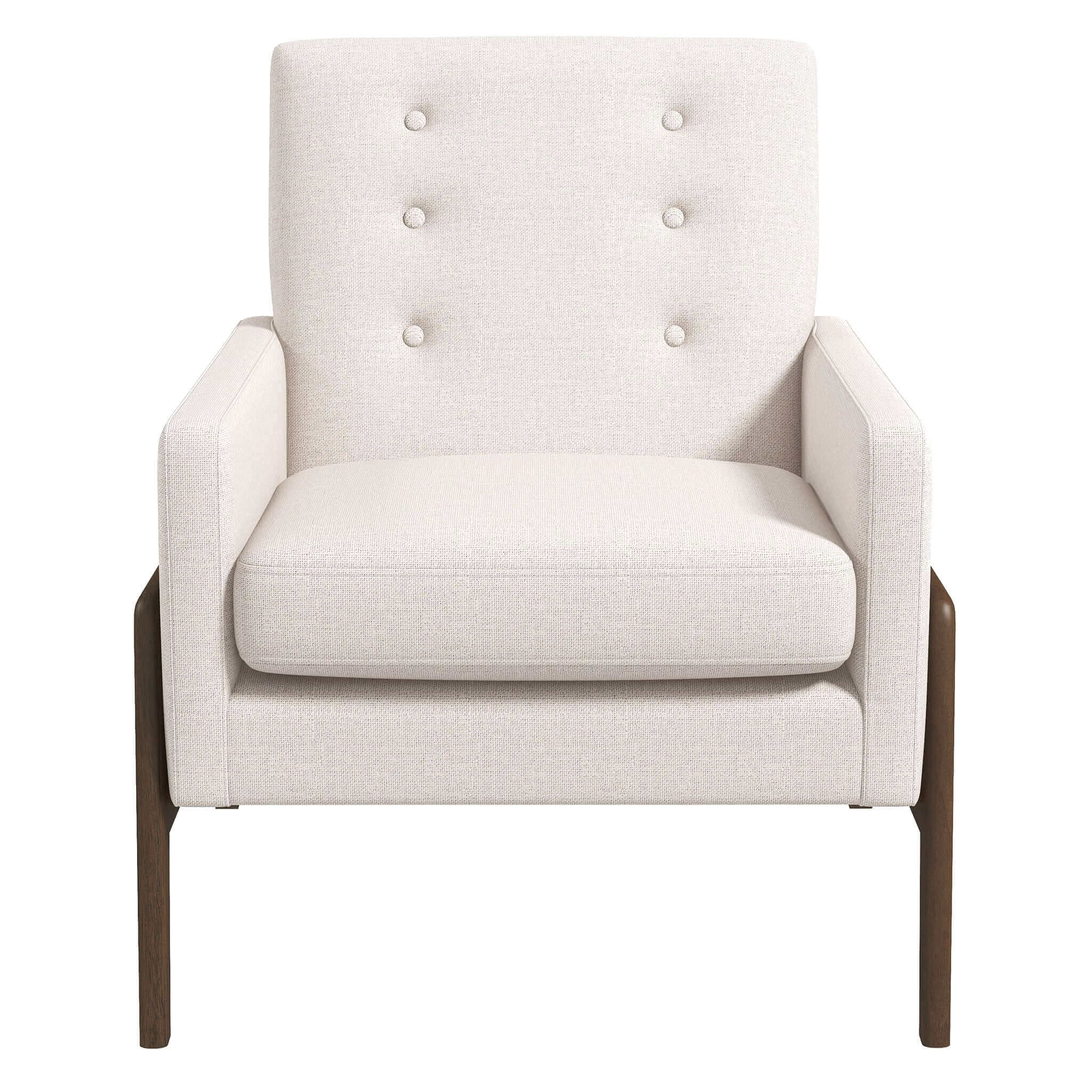 Cole  Solid Wood Beige Velvet Lounge Chair