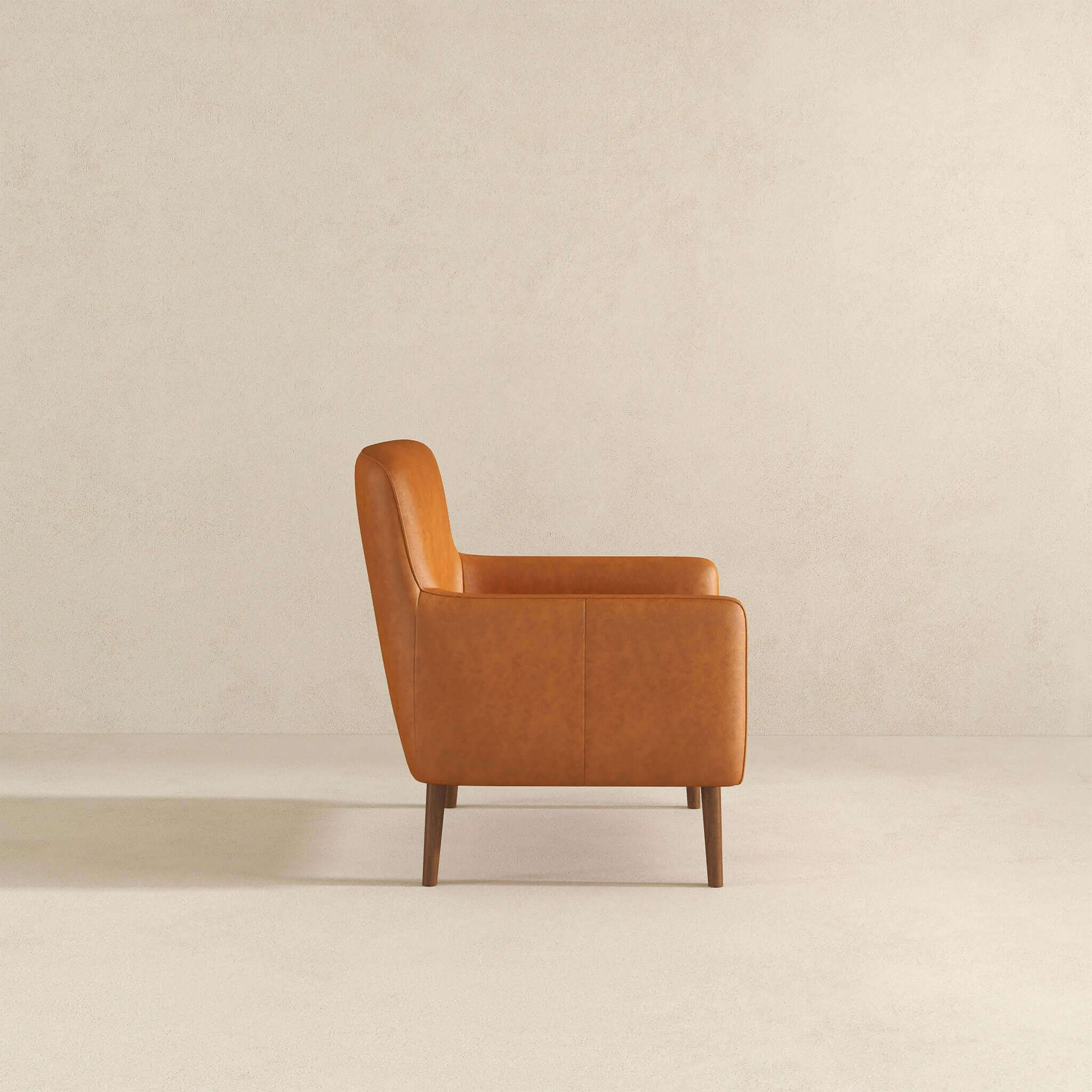 Claire  Genuine Leather Lounge Chair In Tan